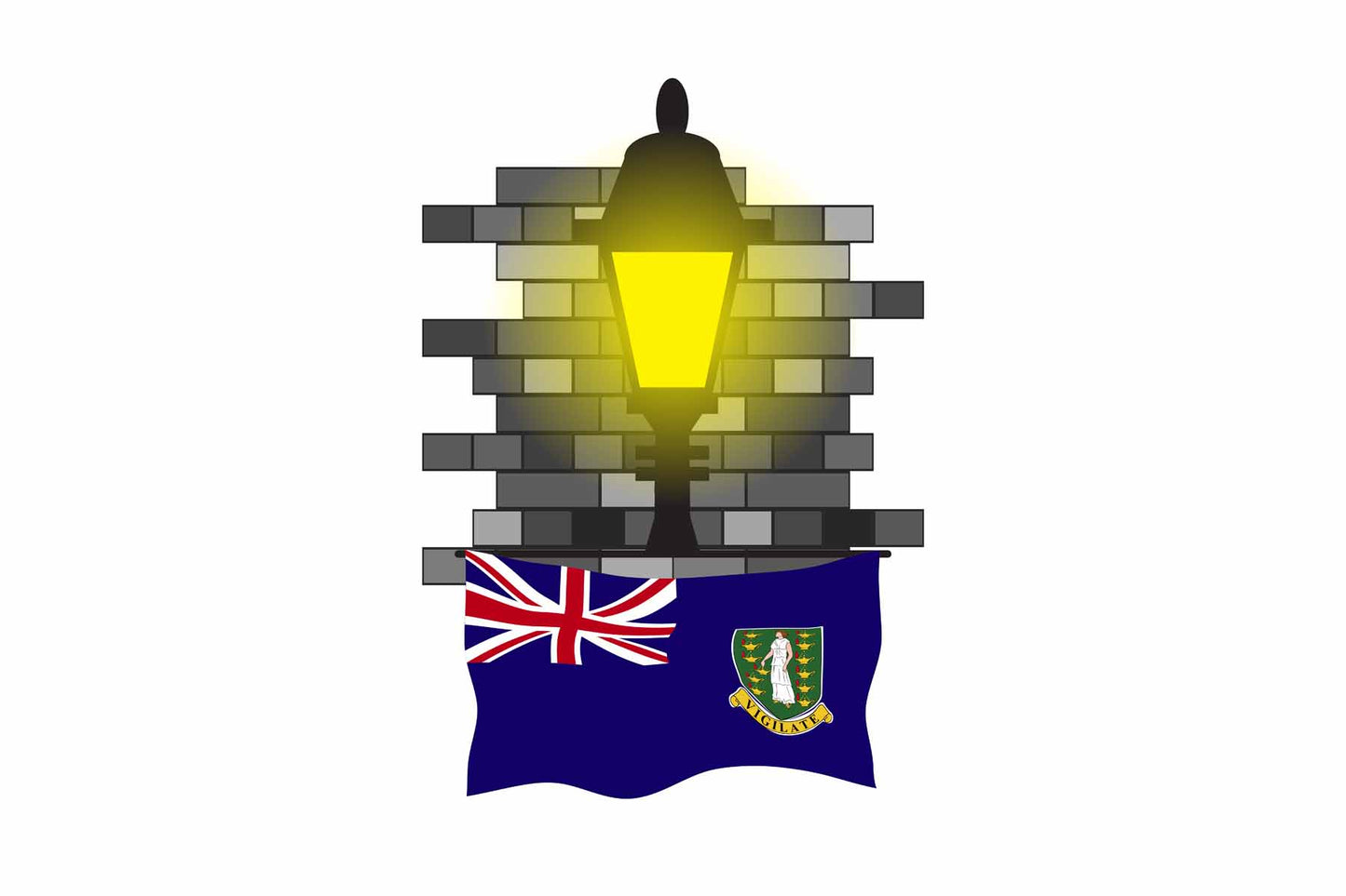 Virgin Islands UK Street Lamp Bricks Fridge Magnet