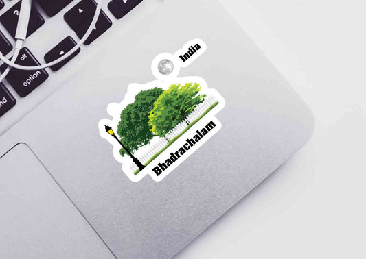 Bhadrachalam Home Trees Moon Shape Sticker