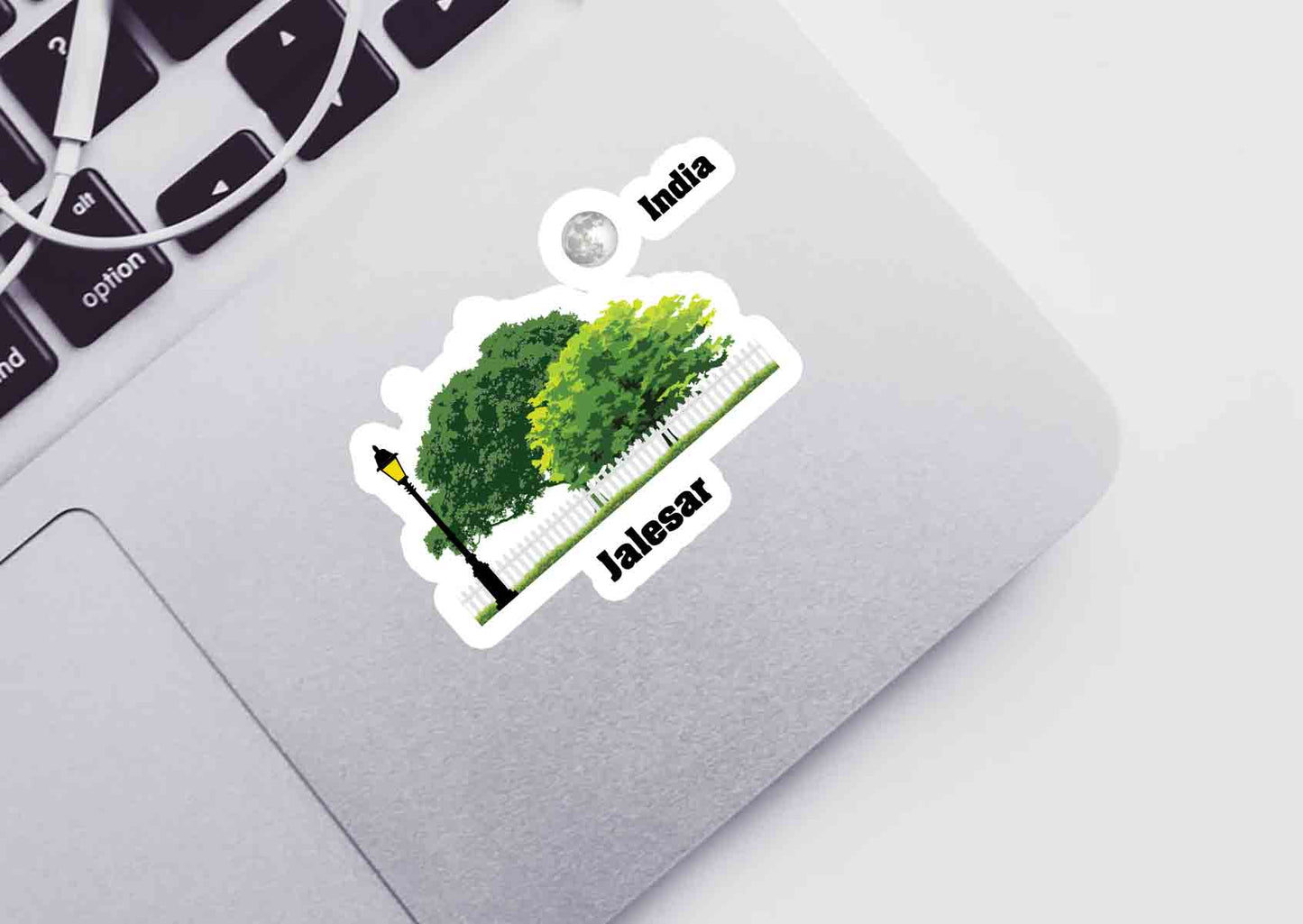Jalesar Home Trees Moon Shape Sticker