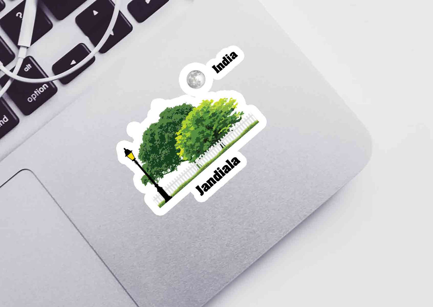 Jandiala Home Trees Moon Shape Sticker