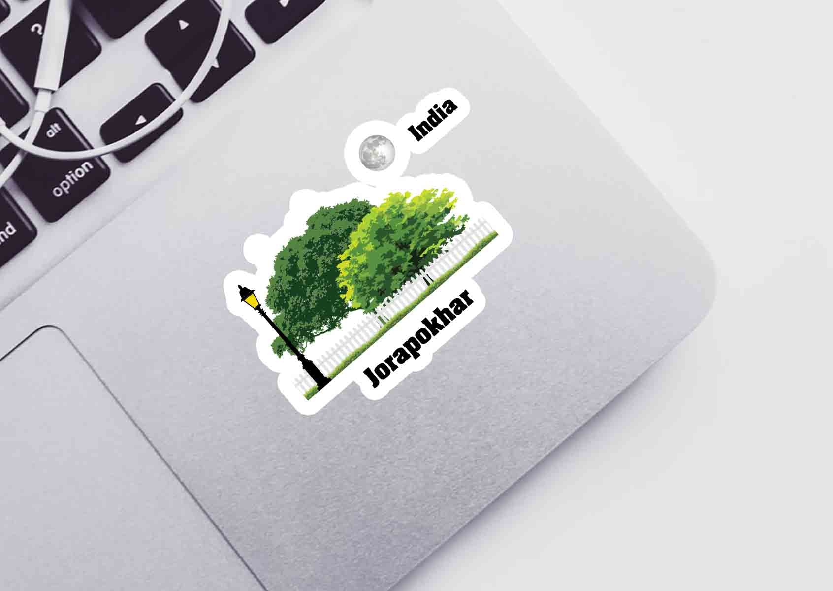 Jorapokhar Home Trees Moon Shape Sticker