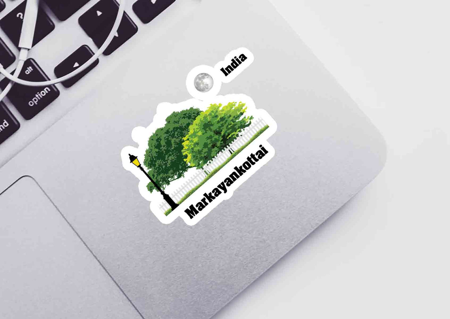 Markayankottai Home Trees Moon Shape Sticker
