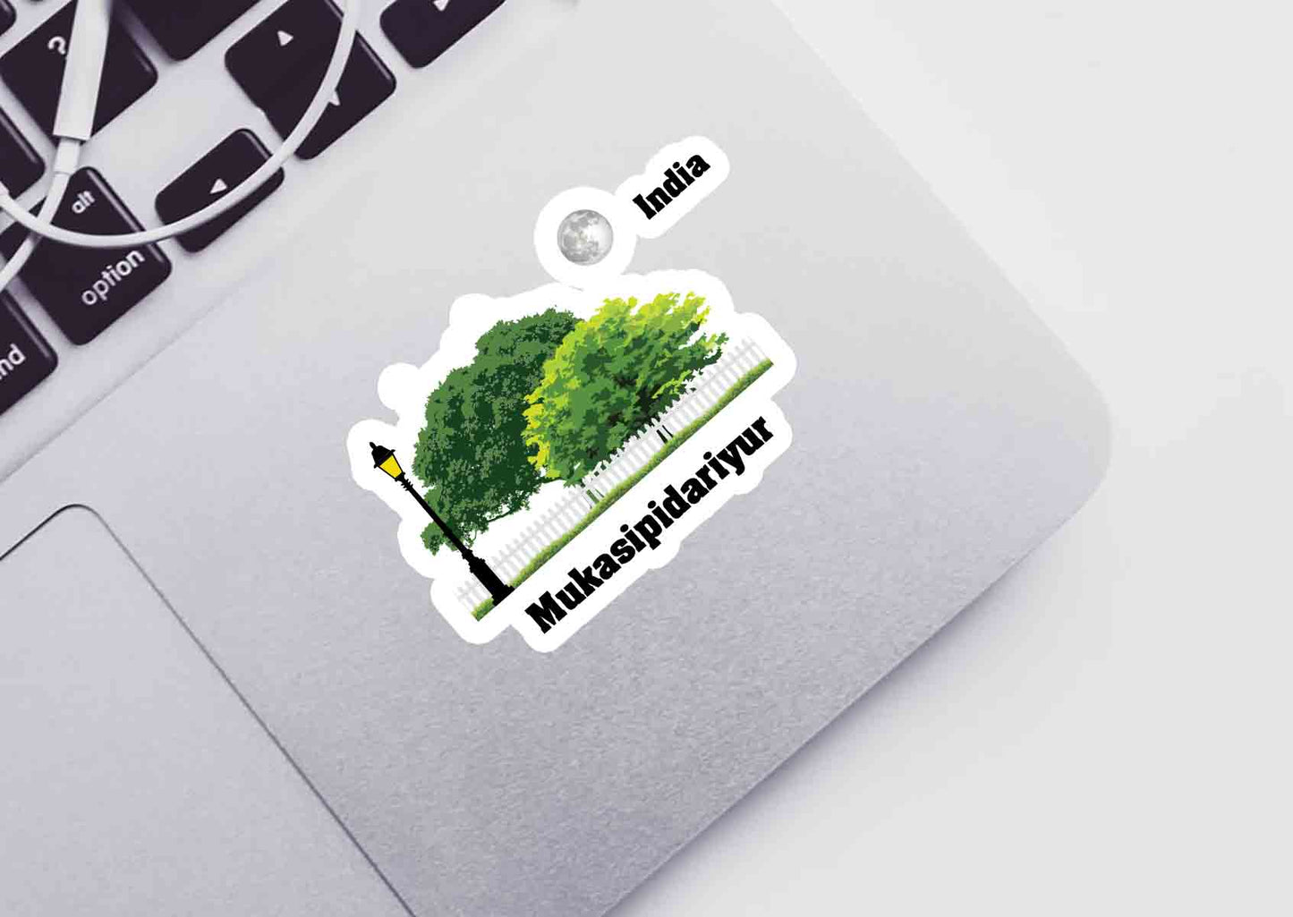 Mukasipidariyur Home Trees Moon Shape Sticker