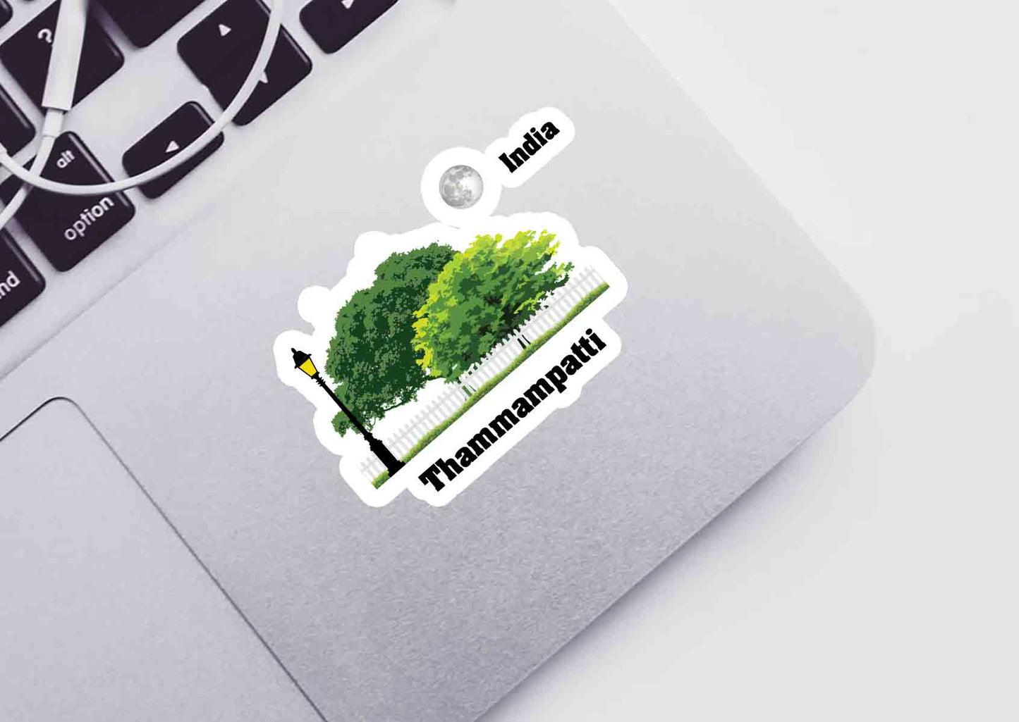 Thammampatti Home Trees Moon Shape Sticker