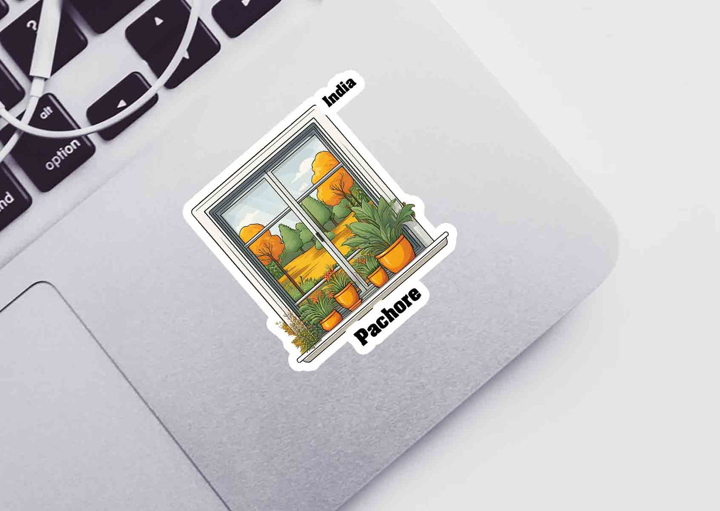 Pachore Home Window White Plants Pots Sticker