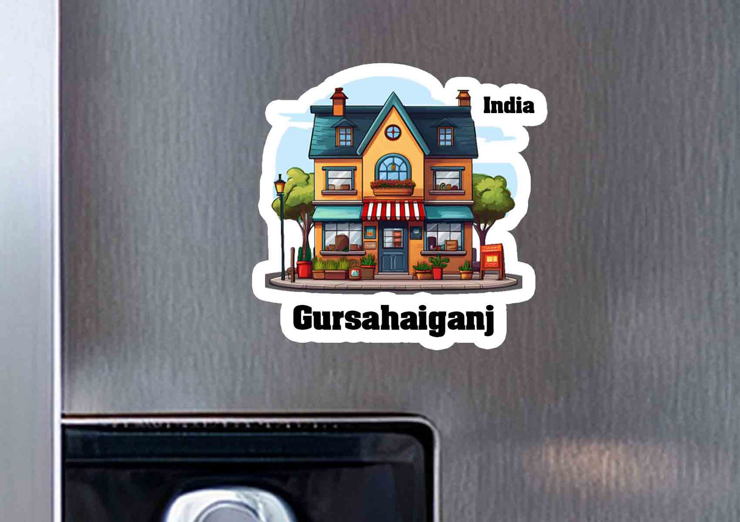 Gursahaiganj One Home Office Shop Fridge Magnet