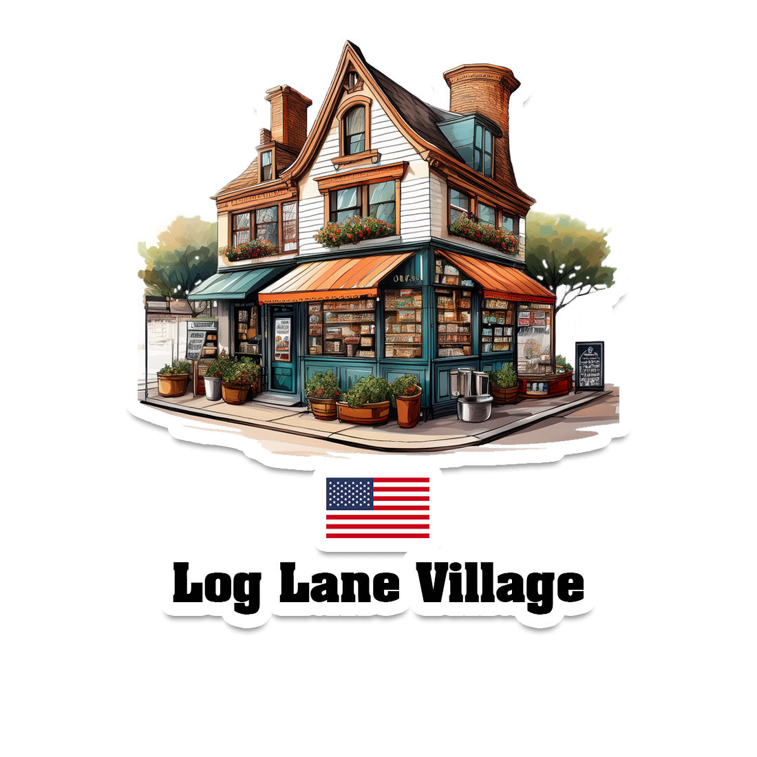 Log Lane Village Fridge Magnet
