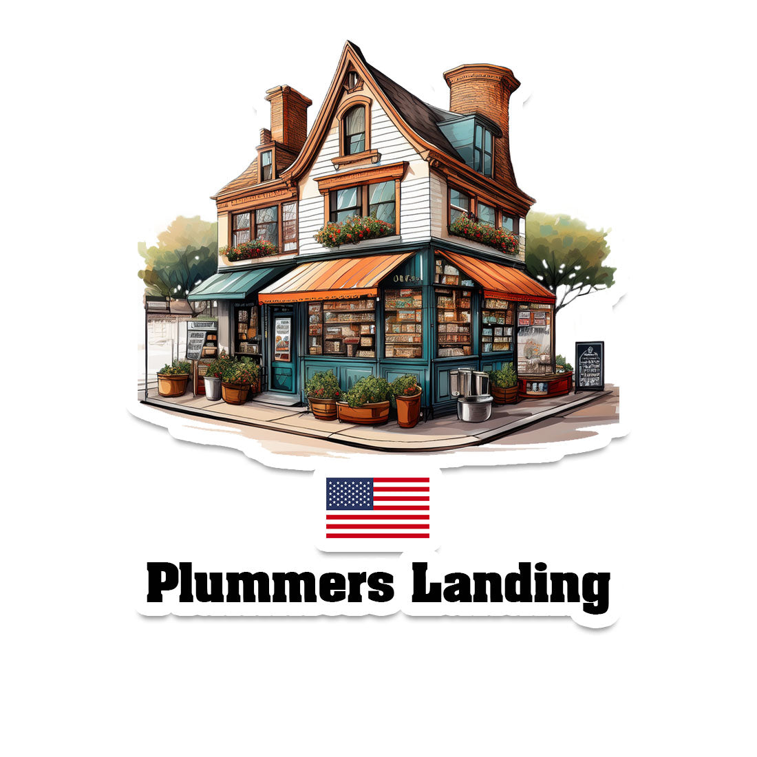 Plummers Landing Sticker