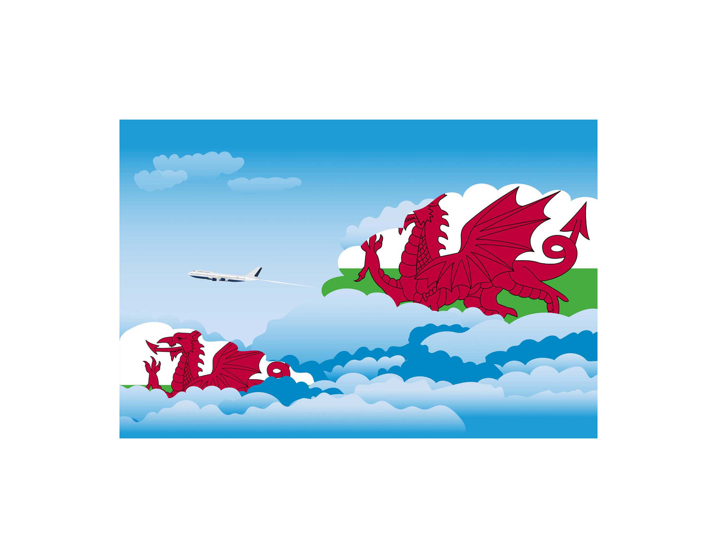 Wales Day Clouds Blanket Throw