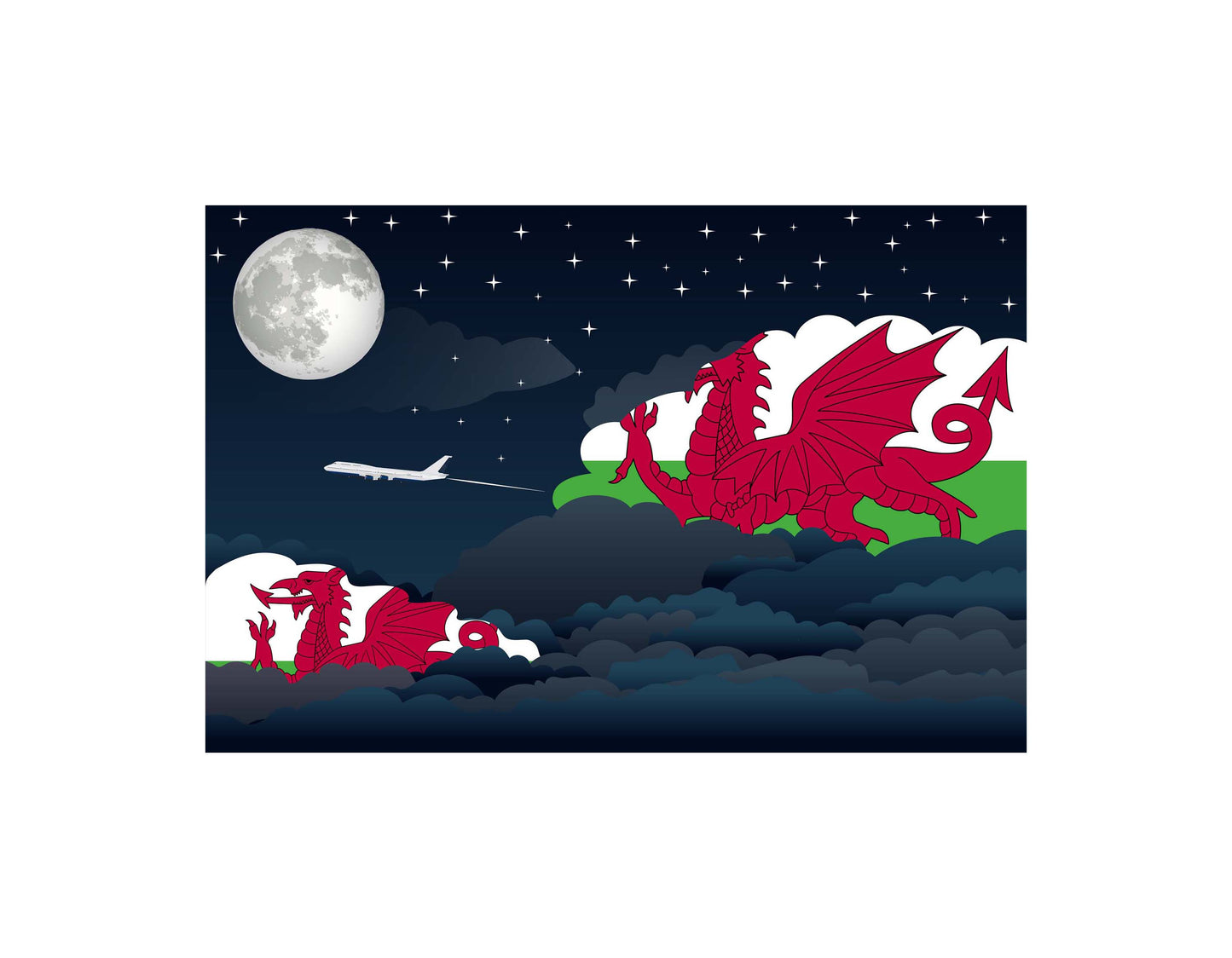 Wales Night Clouds Blanket Throw