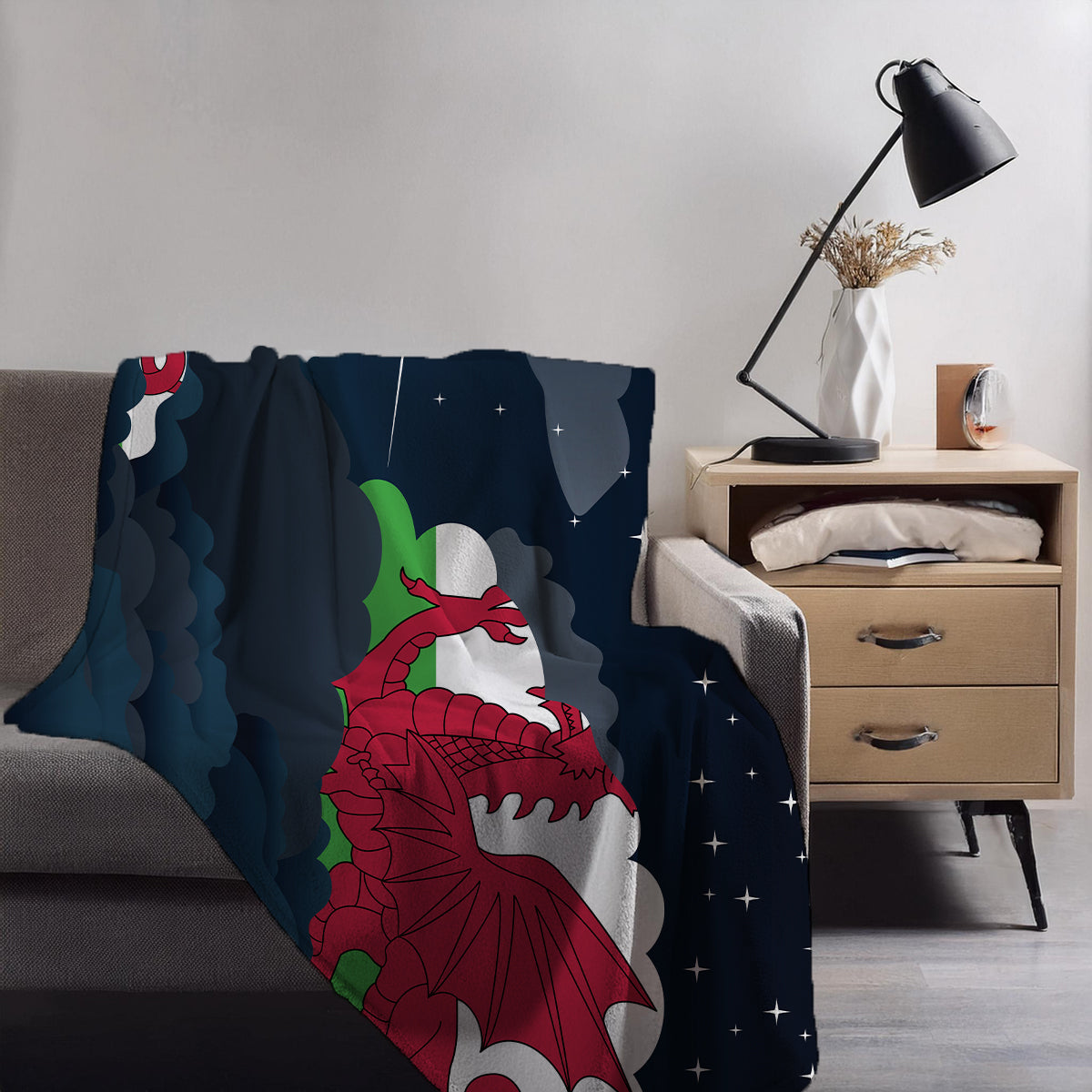 Wales Night Clouds Blanket Throw