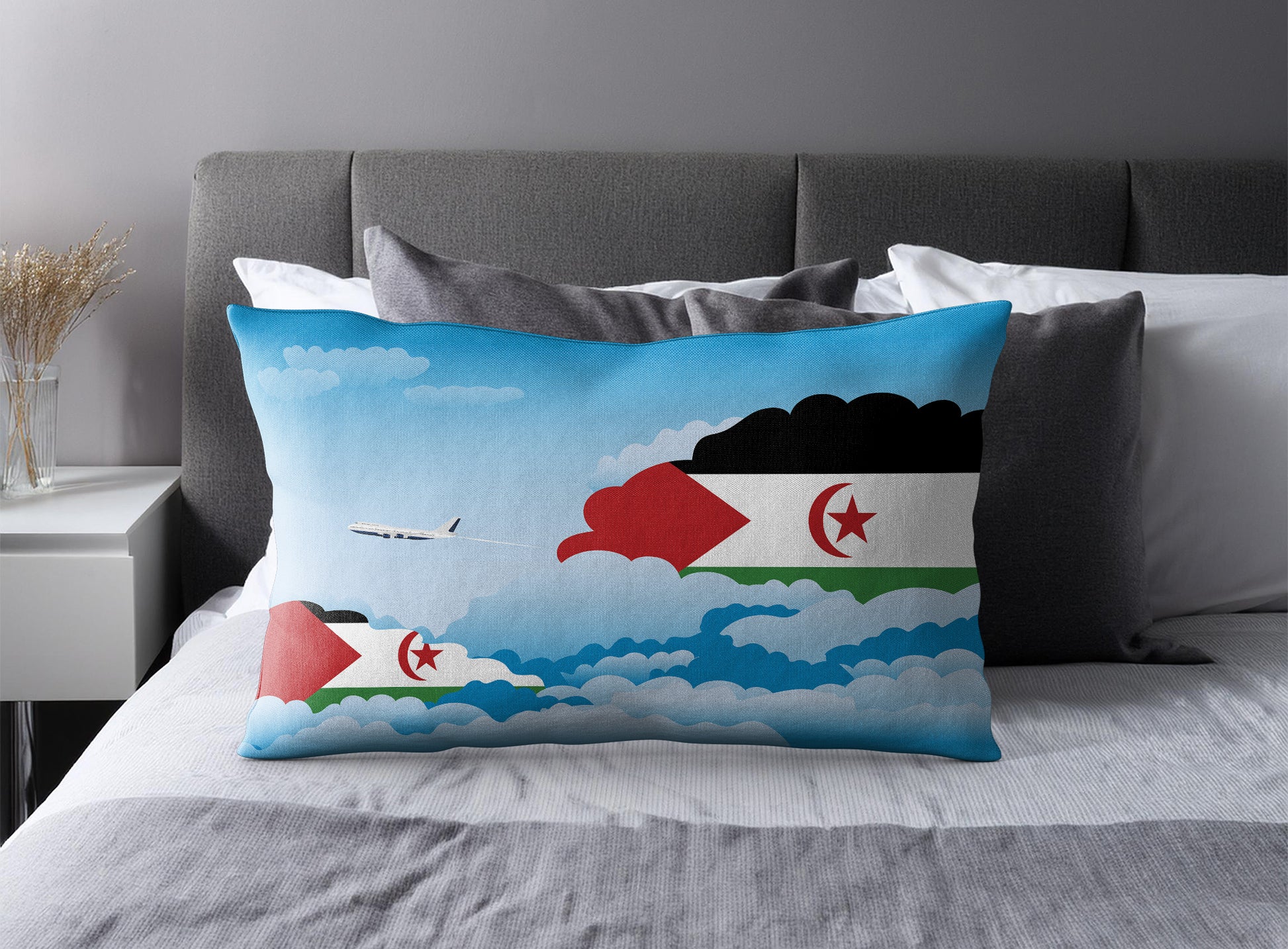 Western Sahara Day Clouds Pillow Case and Pillow Throw
