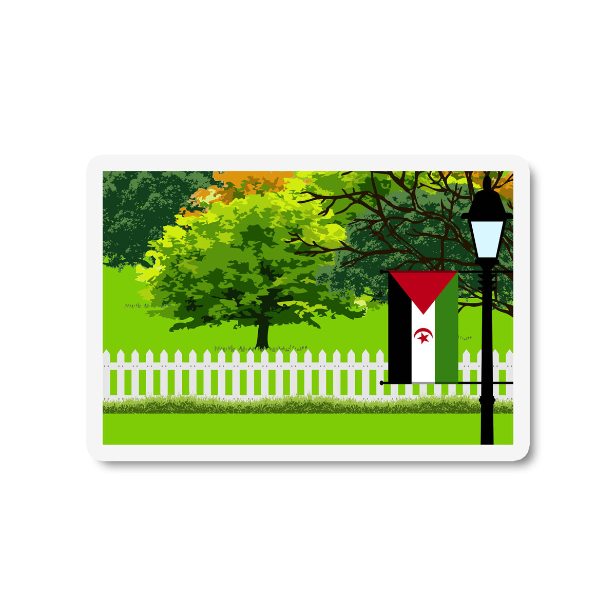 Western Sahara Trees Street Lamp Fridge Magnet