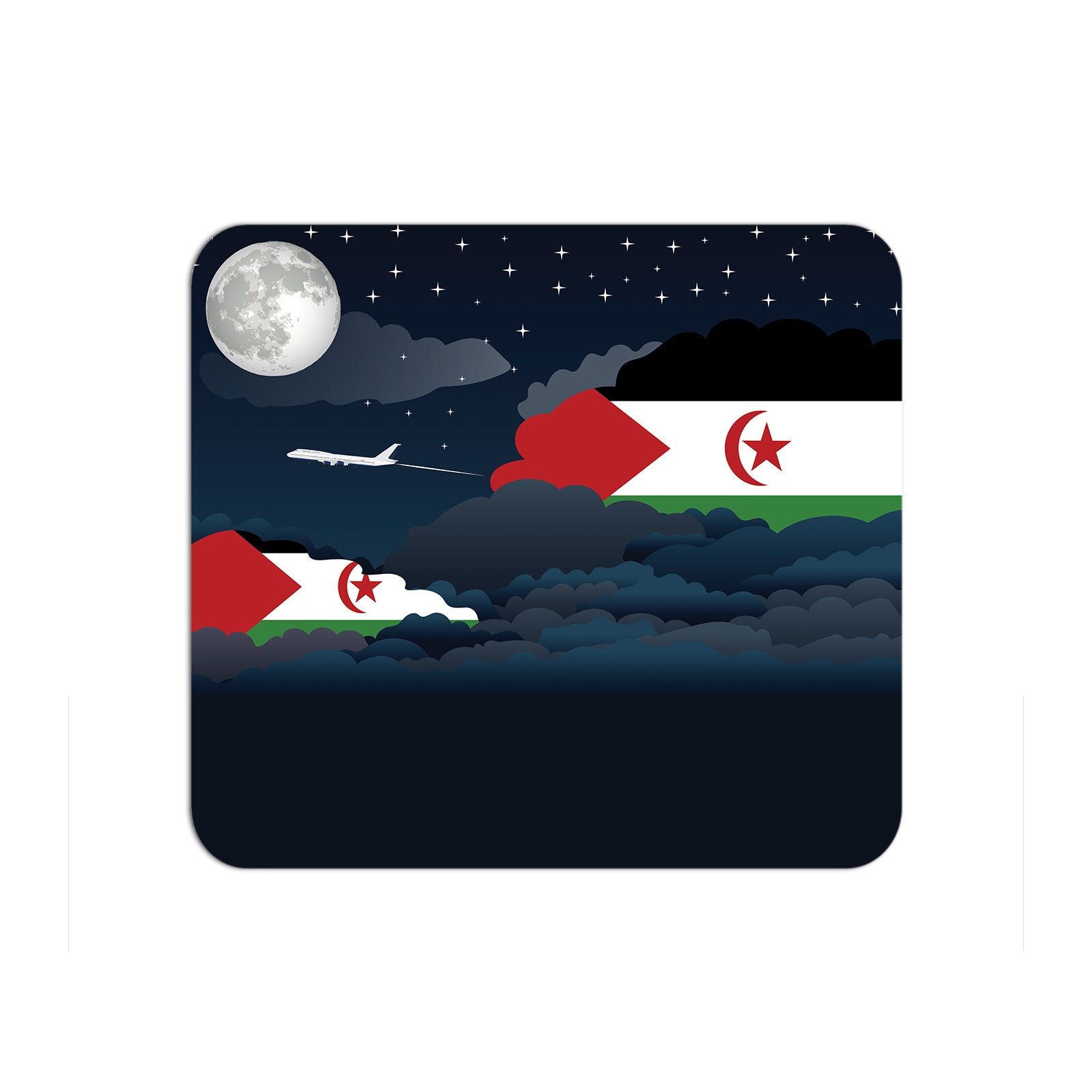 Western Sahara Airplane Airport Flight Night Clouds Mousepad 