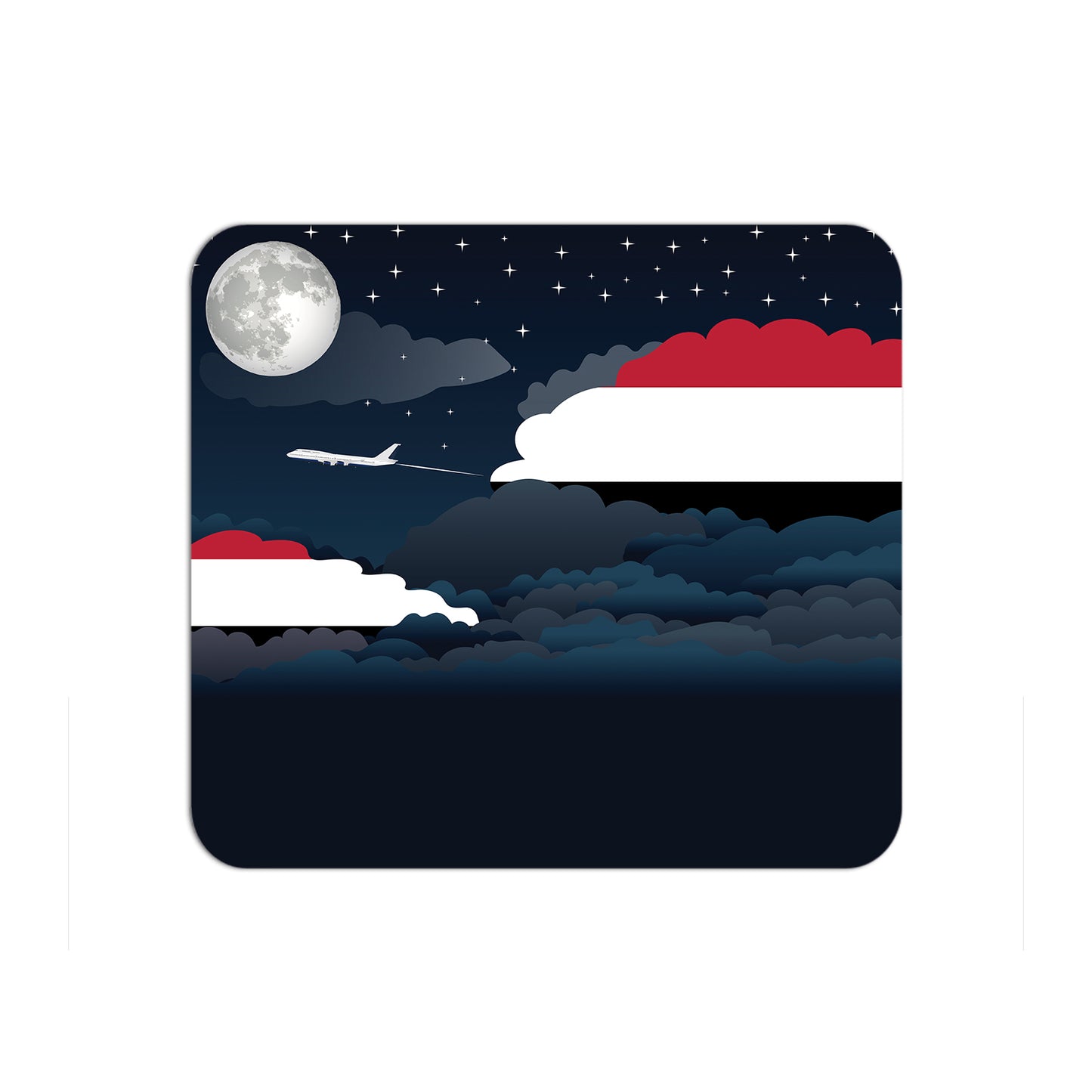 Yemen Airplane Airport Flight Night Clouds Mousepad 