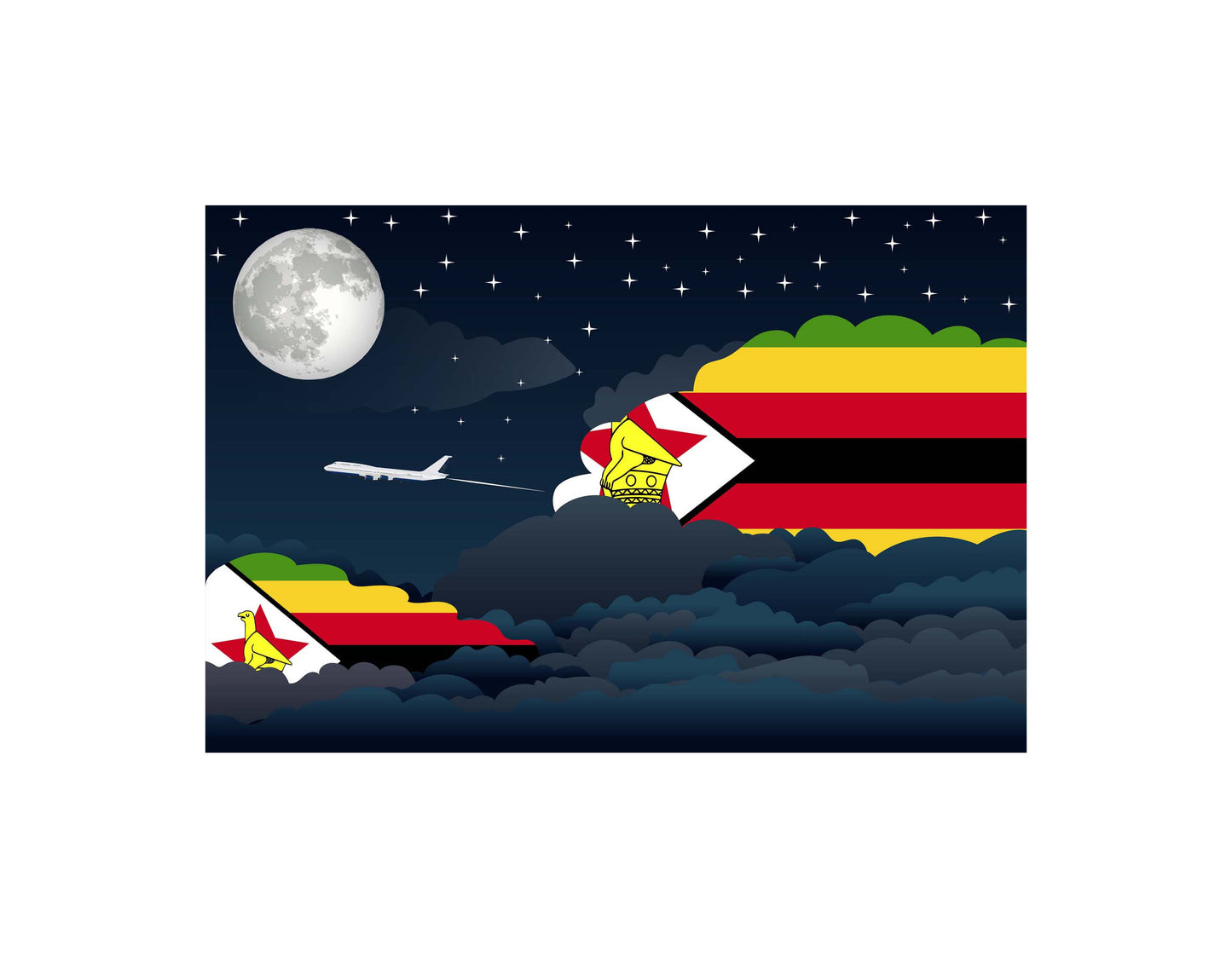 Zimbabwe Night Clouds Blanket Throw
