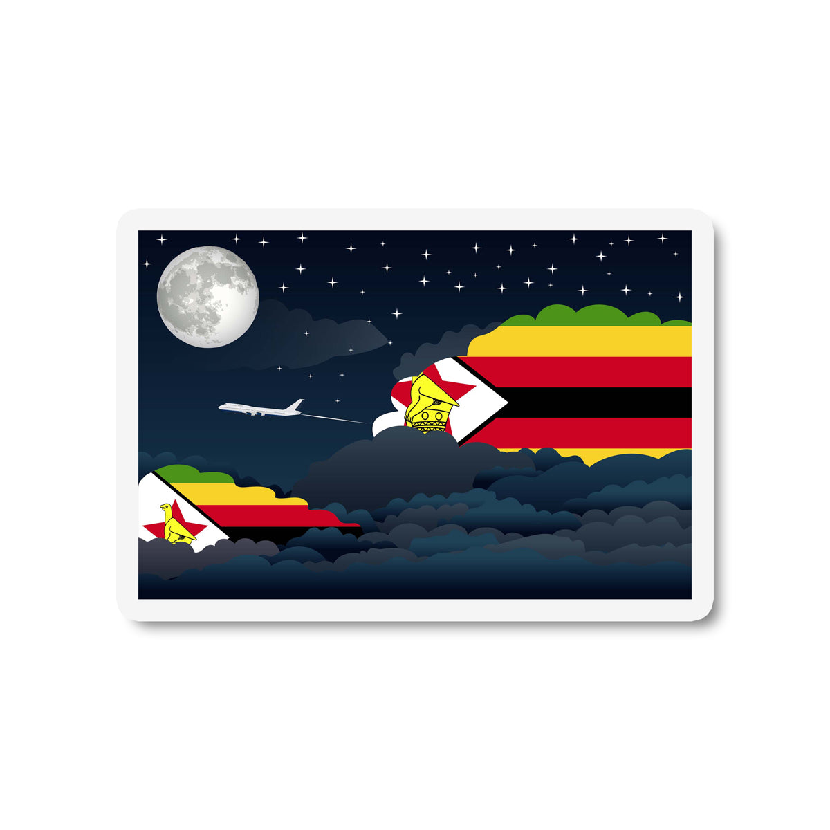 Zimbabwe Night Clouds Fridge Magnet