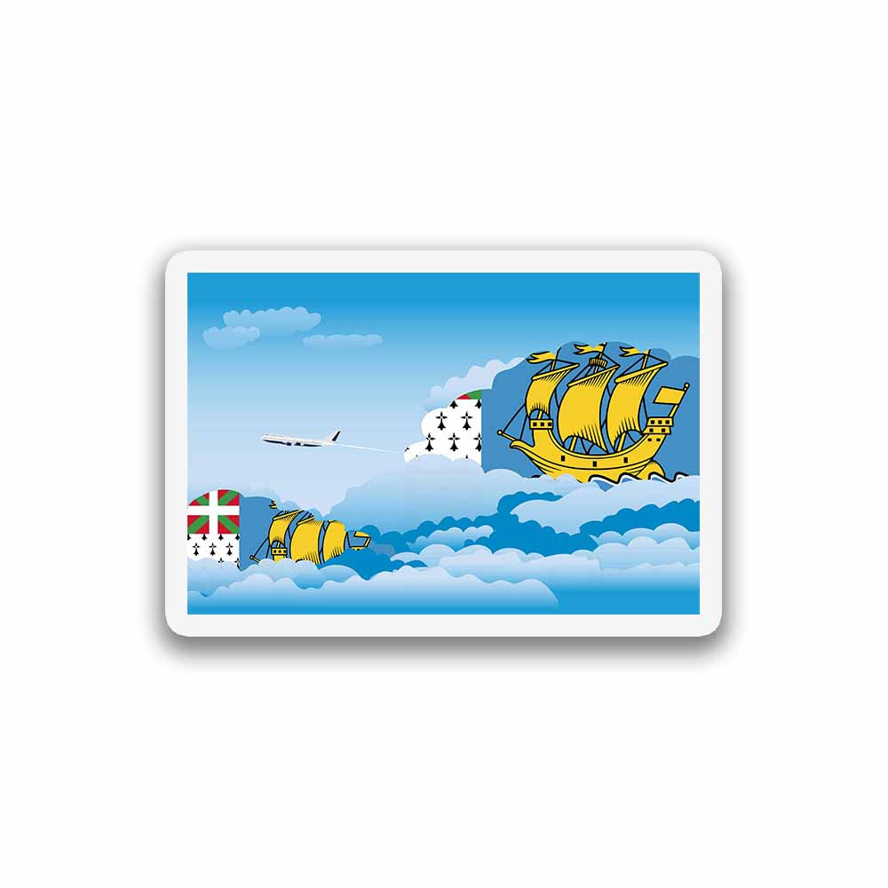 Saint Pierre and Miquelon Day Clouds Fridge Magnet