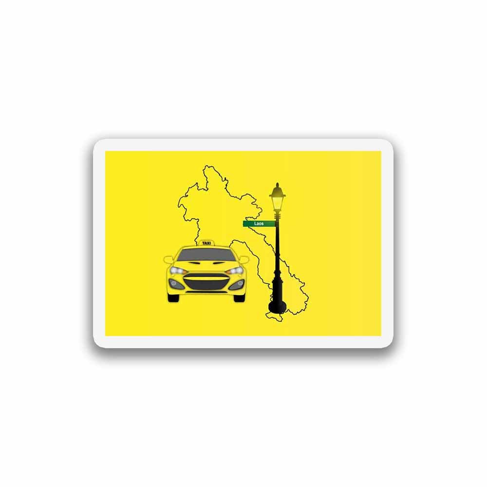 Laos Taxi Fridge Magnet