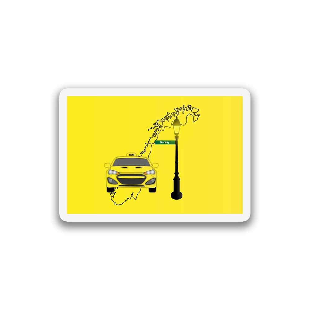 Norway Taxi Fridge Magnet