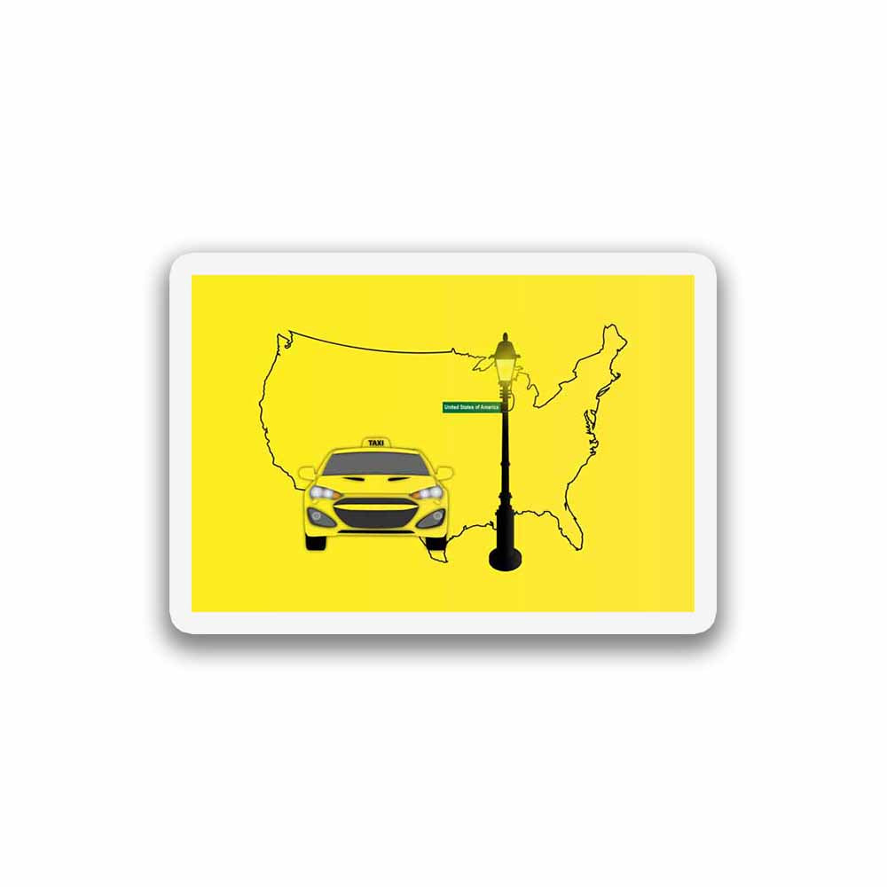 United States of America Taxi Fridge Magnet