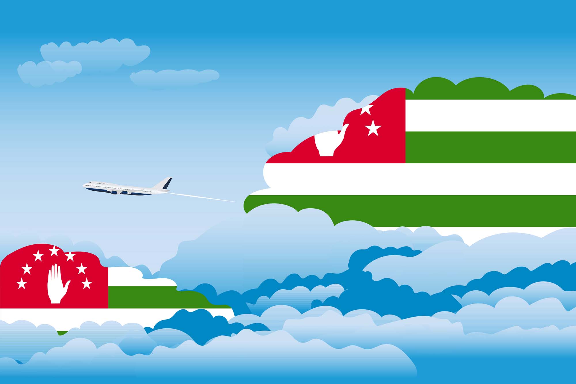 Abkhazia Day Clouds Blanket Throw image 2