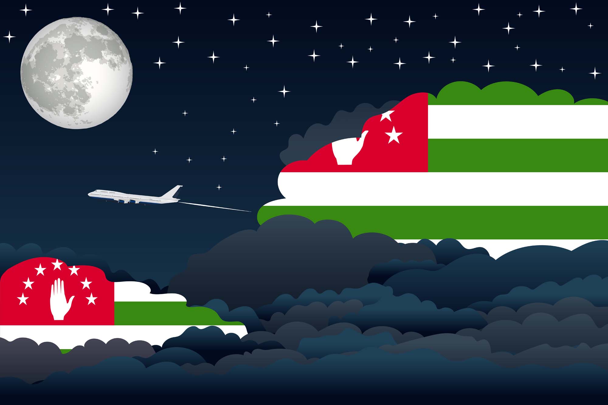 Abkhazia Night Clouds Blanket Throw image 2