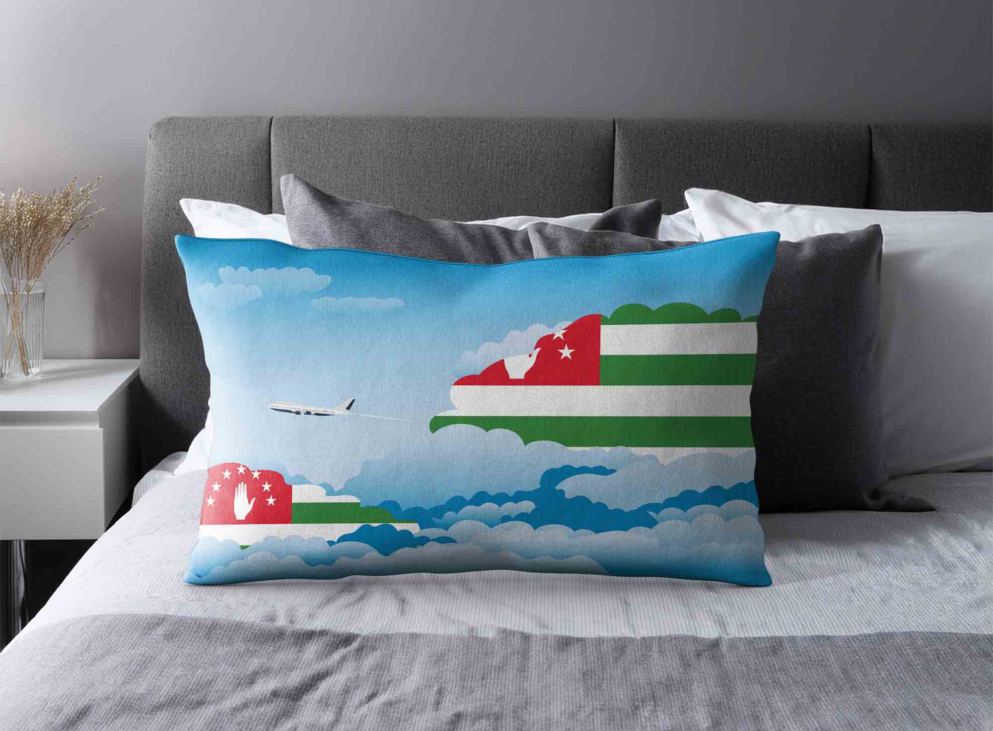 Abkhazia World Airplane Day Clouds Square & Rectangle Pillow Cases | Aviation Sky Travel Decorative Throw Pillow Covers image 2