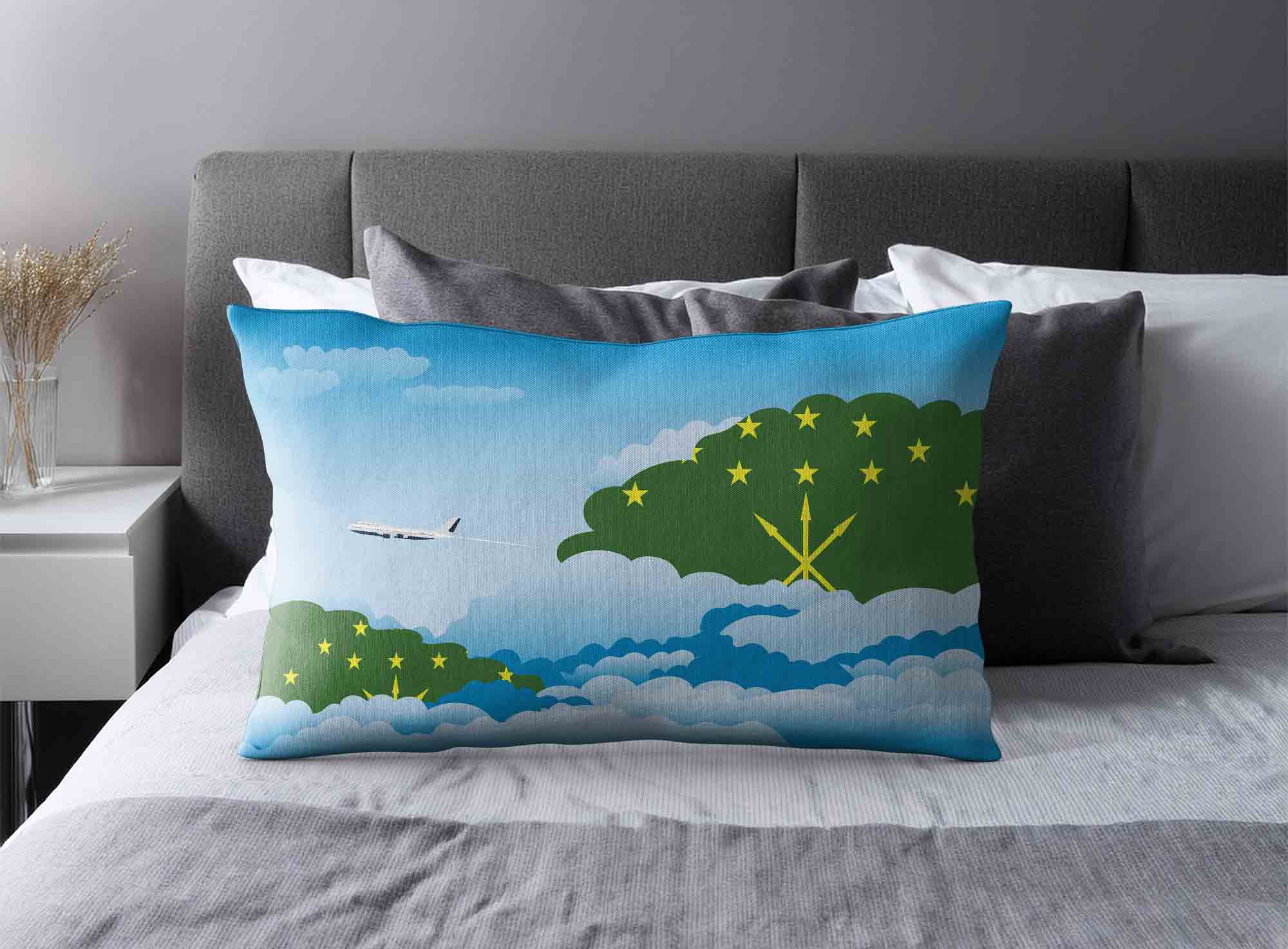 Adygea World Airplane Day Clouds Square & Rectangle Pillow Cases | Aviation Sky Travel Decorative Throw Pillow Covers image 2