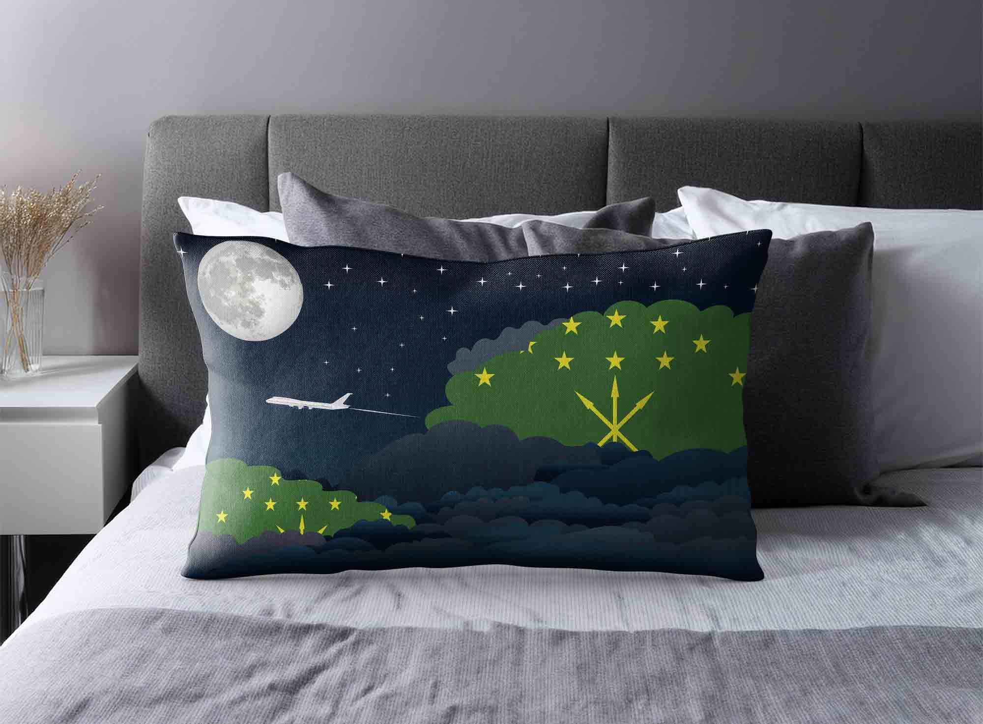 Adygea World Airplane Night Clouds Square & Rectangle Pillow Cases | Aviation Night Sky Decorative Throw Pillow Covers image 2