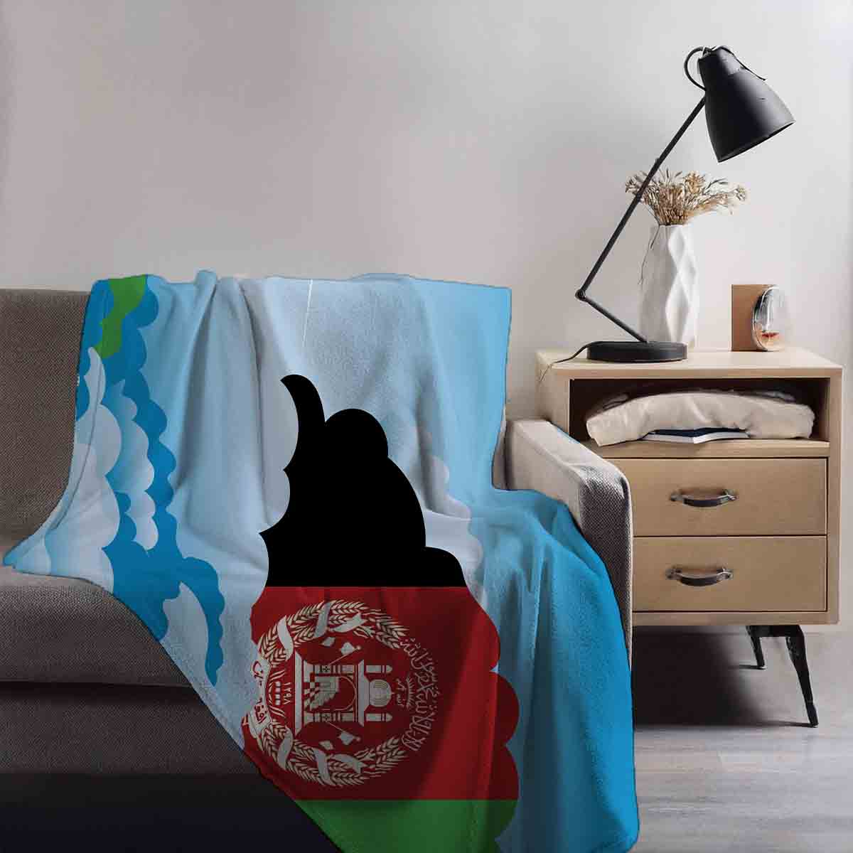 Afghanistan Day Clouds Blanket Throw