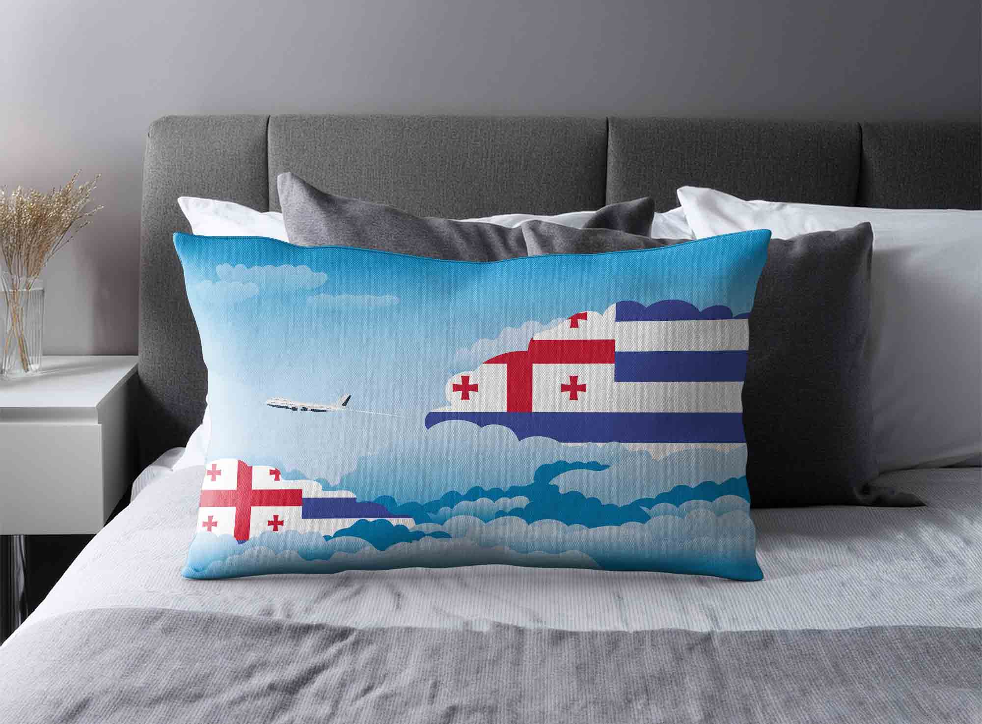 Ajaria World Airplane Day Clouds Square & Rectangle Pillow Cases | Aviation Sky Travel Decorative Throw Pillow Covers image 2