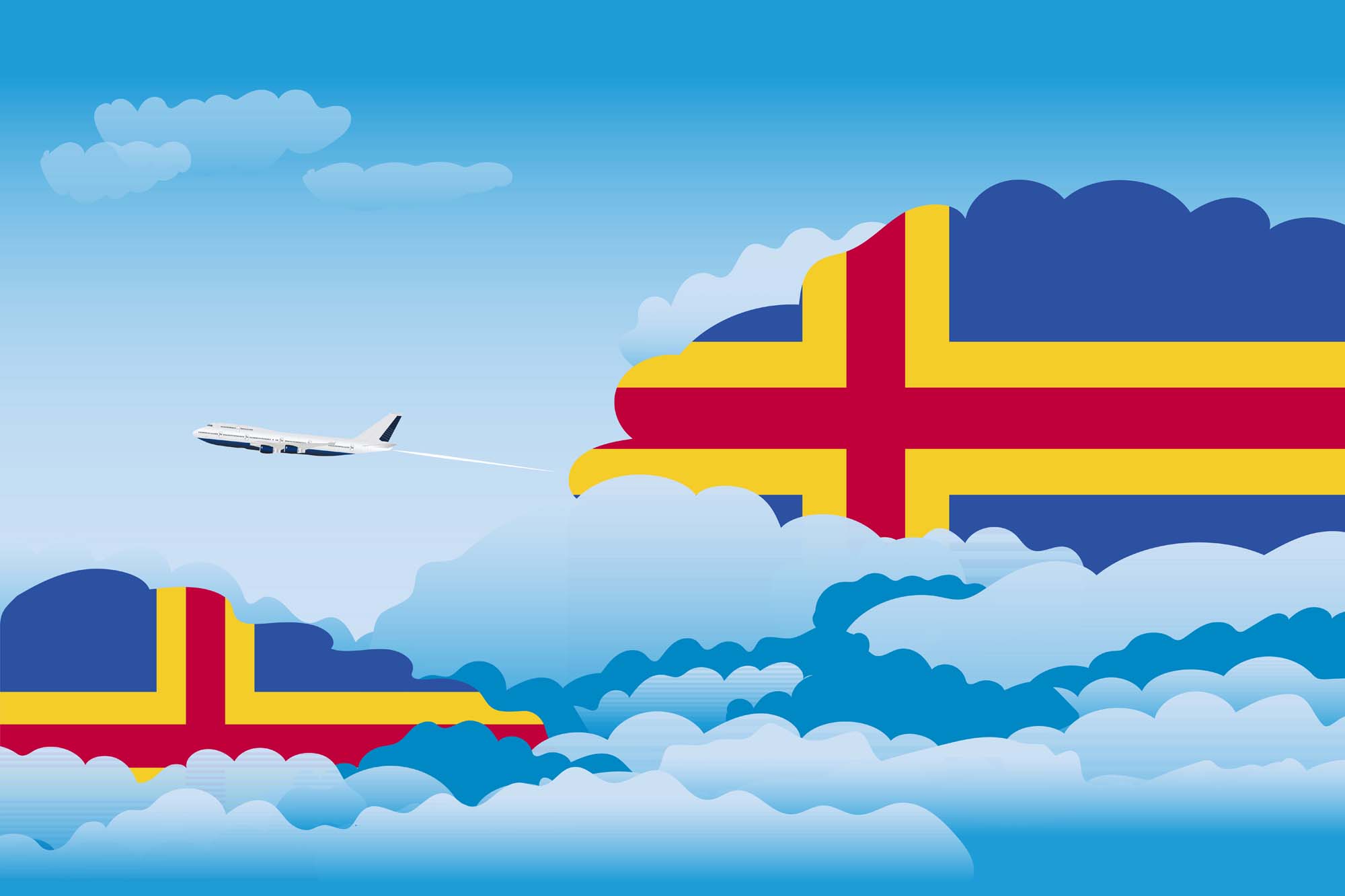 Aland Day Clouds Blanket Throw image 2