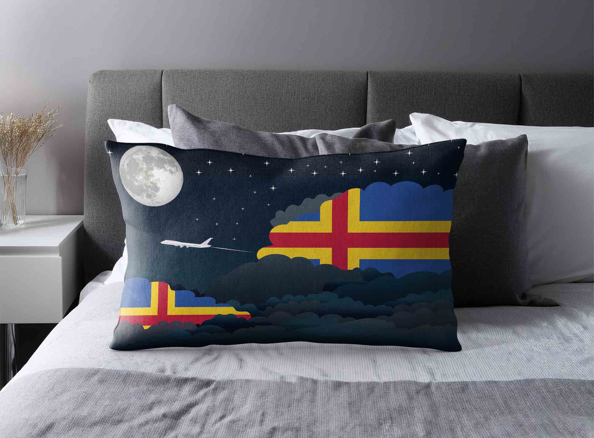 Aland World Airplane Night Clouds Square & Rectangle Pillow Cases | Aviation Night Sky Decorative Throw Pillow Covers image 2