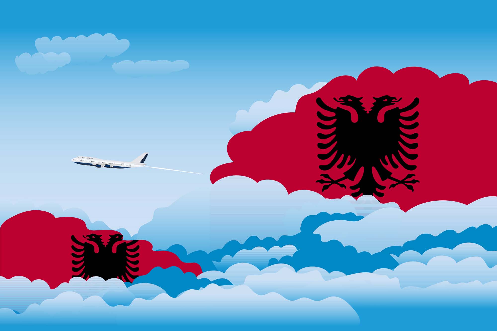 Albania Day Clouds Blanket Throw image 2