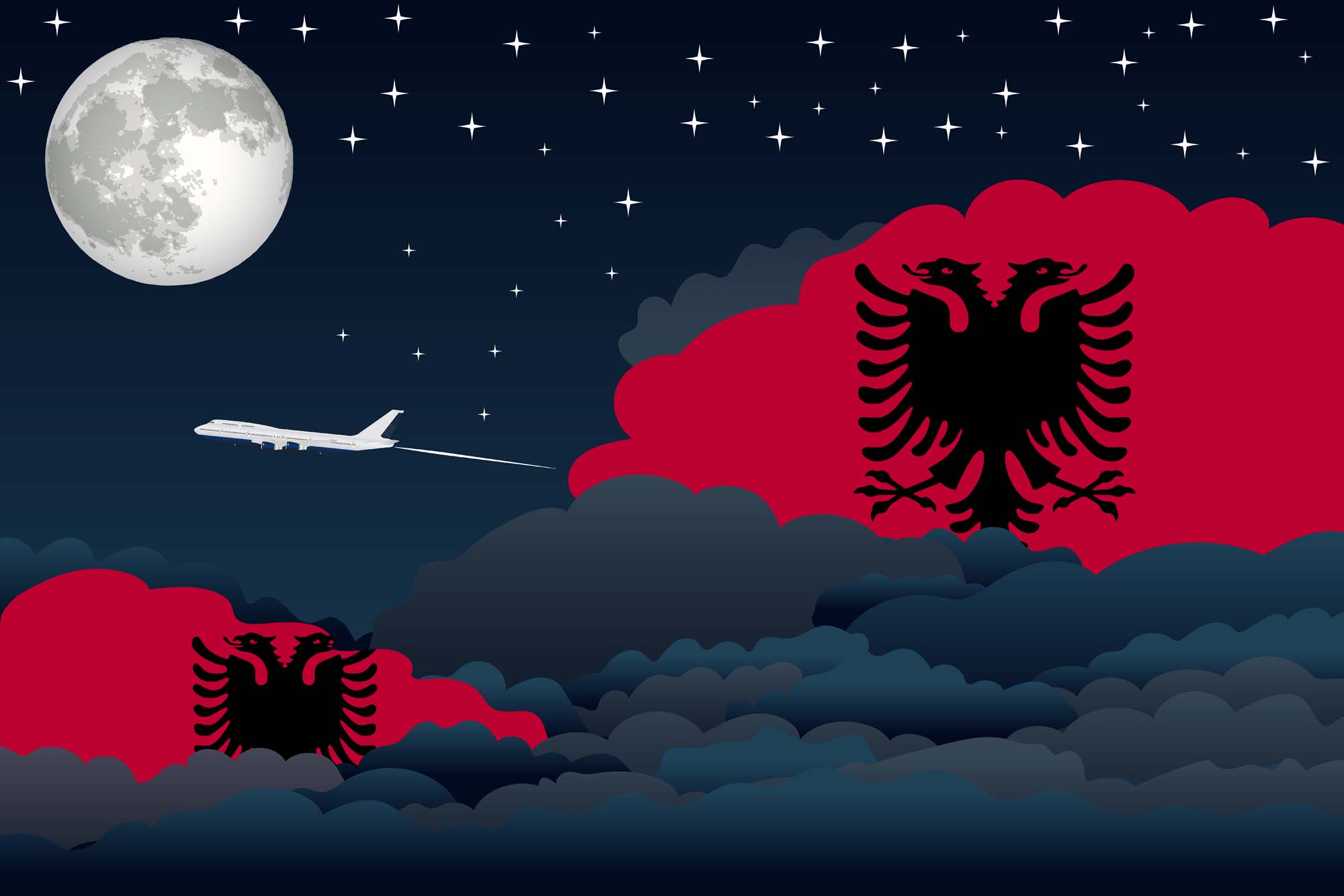Albania Night Clouds Blanket Throw image 2
