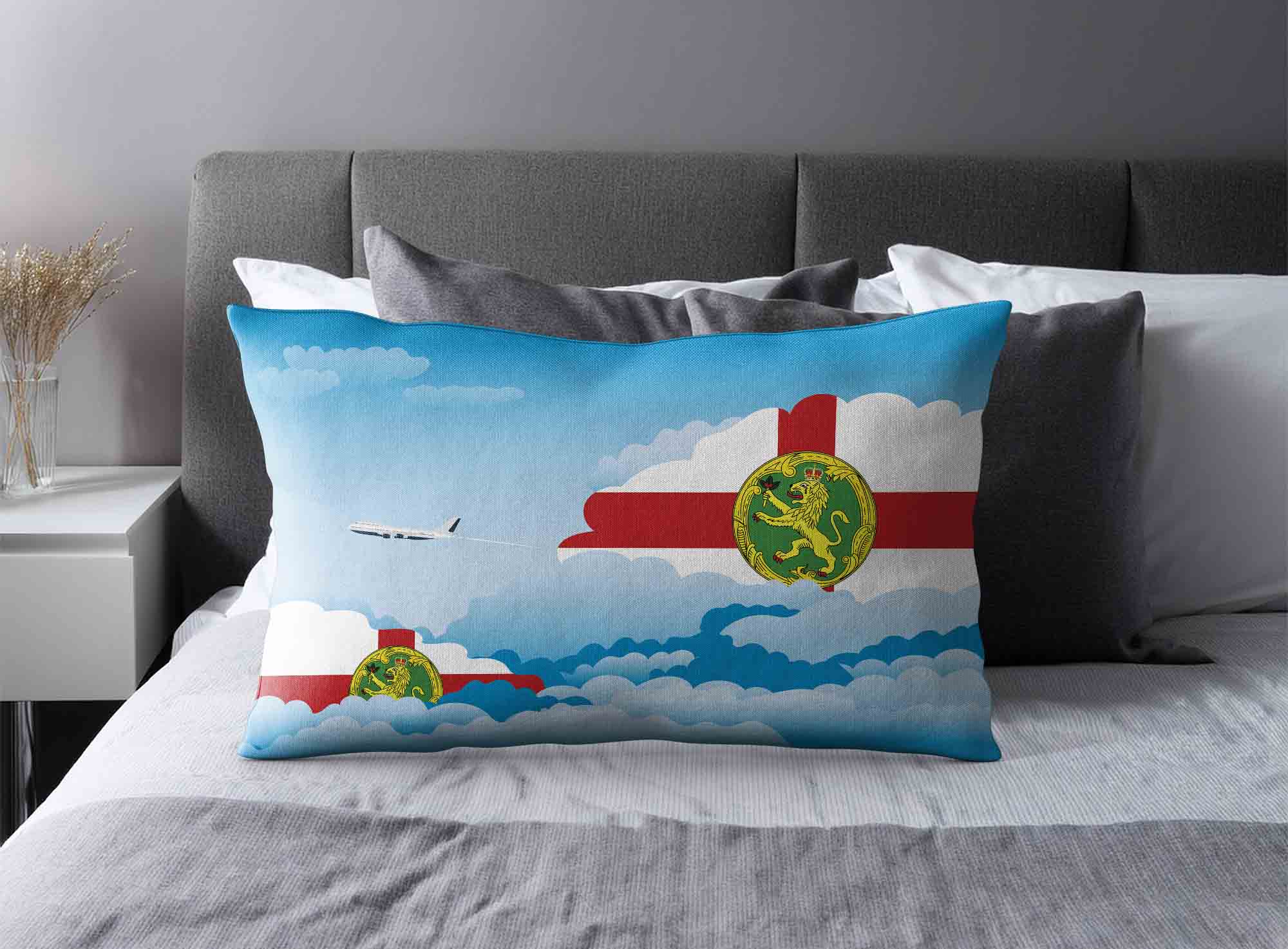 Alderney World Airplane Day Clouds Square & Rectangle Pillow Cases | Aviation Sky Travel Decorative Throw Pillow Covers image 2