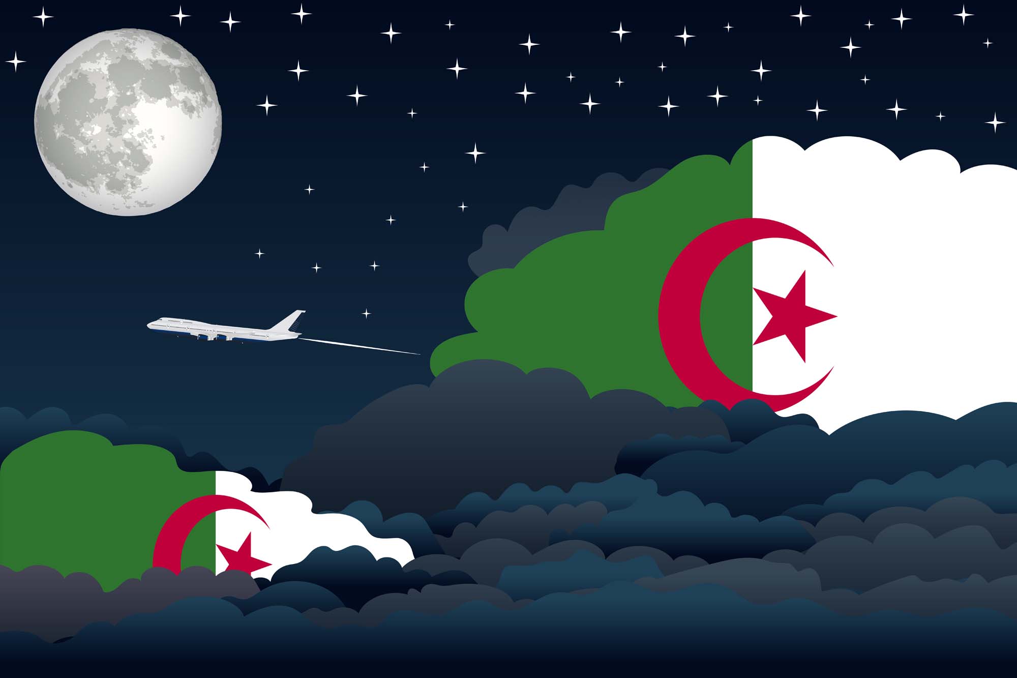 Algeria Night Clouds Blanket Throw image 2