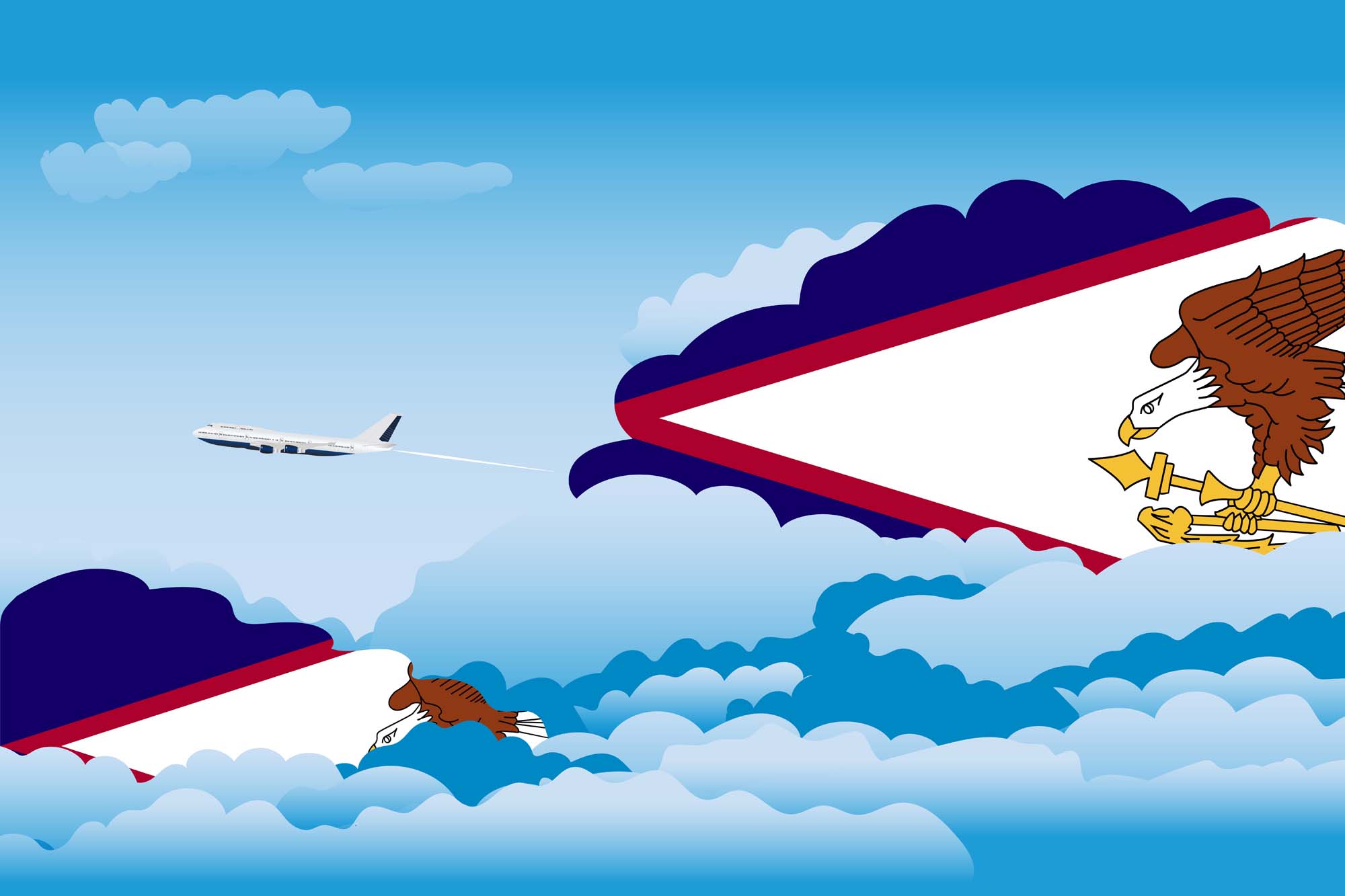 American Samoa Day Clouds Blanket Throw image 2