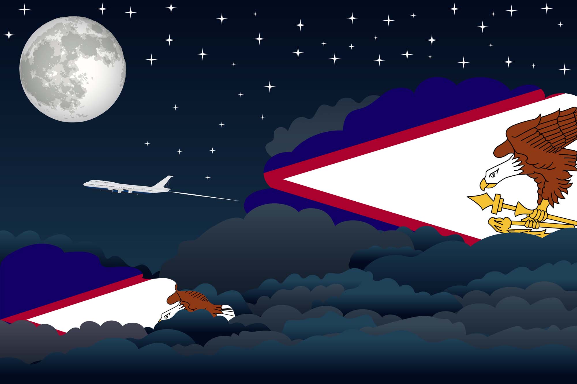 American Samoa Night Clouds Blanket Throw image 2
