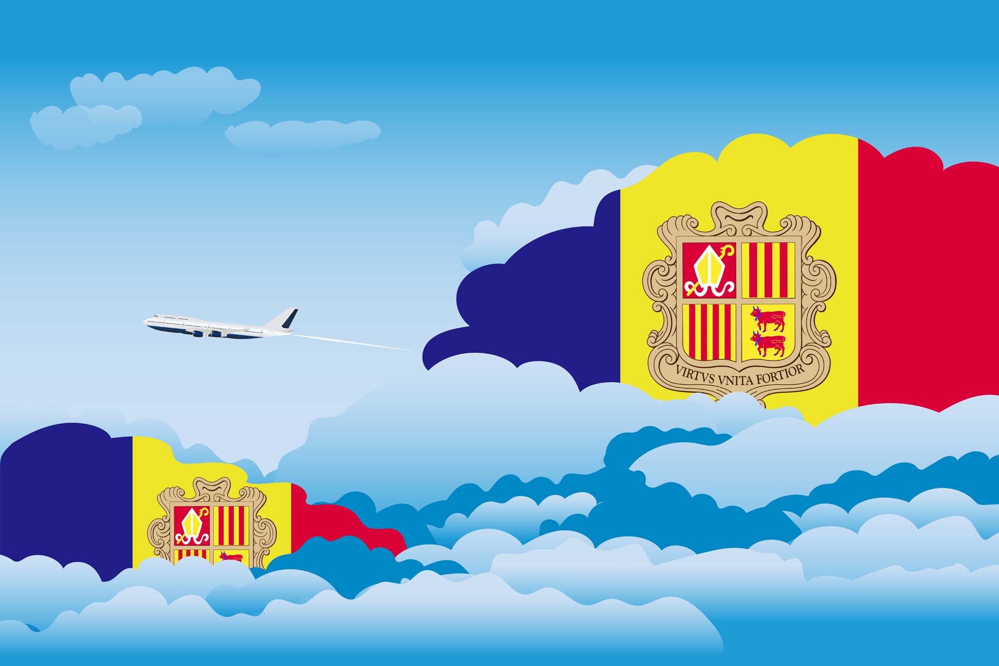 Andorra Day Clouds Blanket Throw image 2