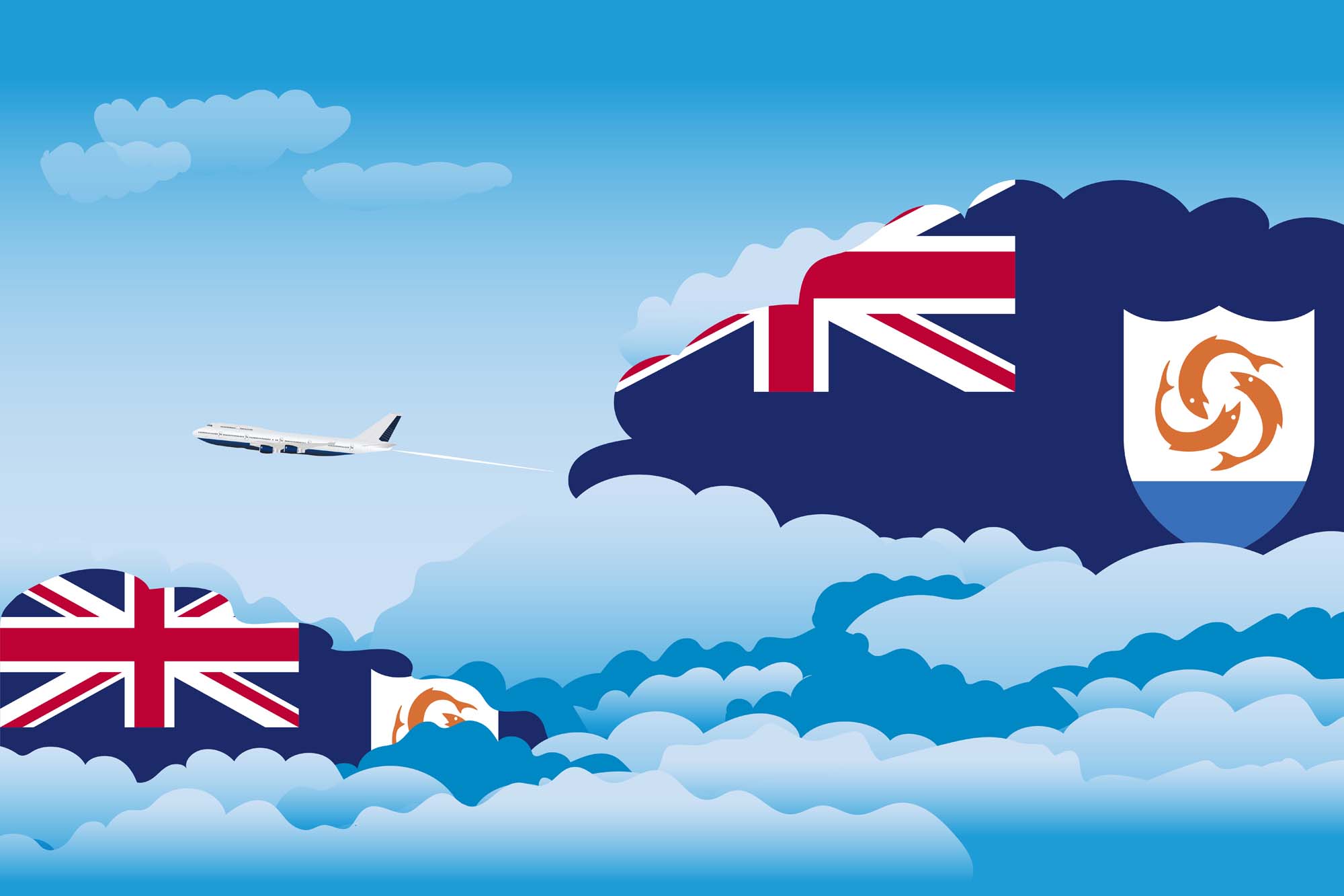 Anguilla Day Clouds Blanket Throw image 2