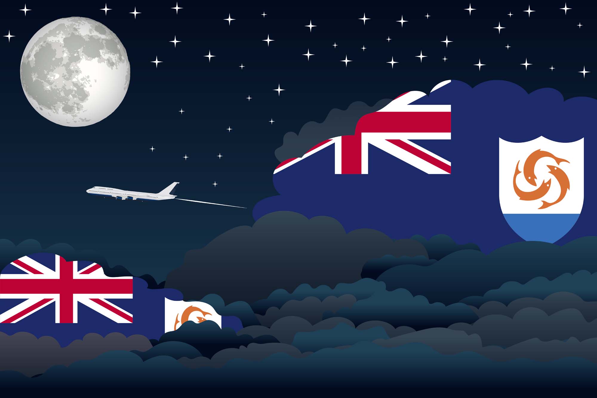 Anguilla Night Clouds Blanket Throw image 2