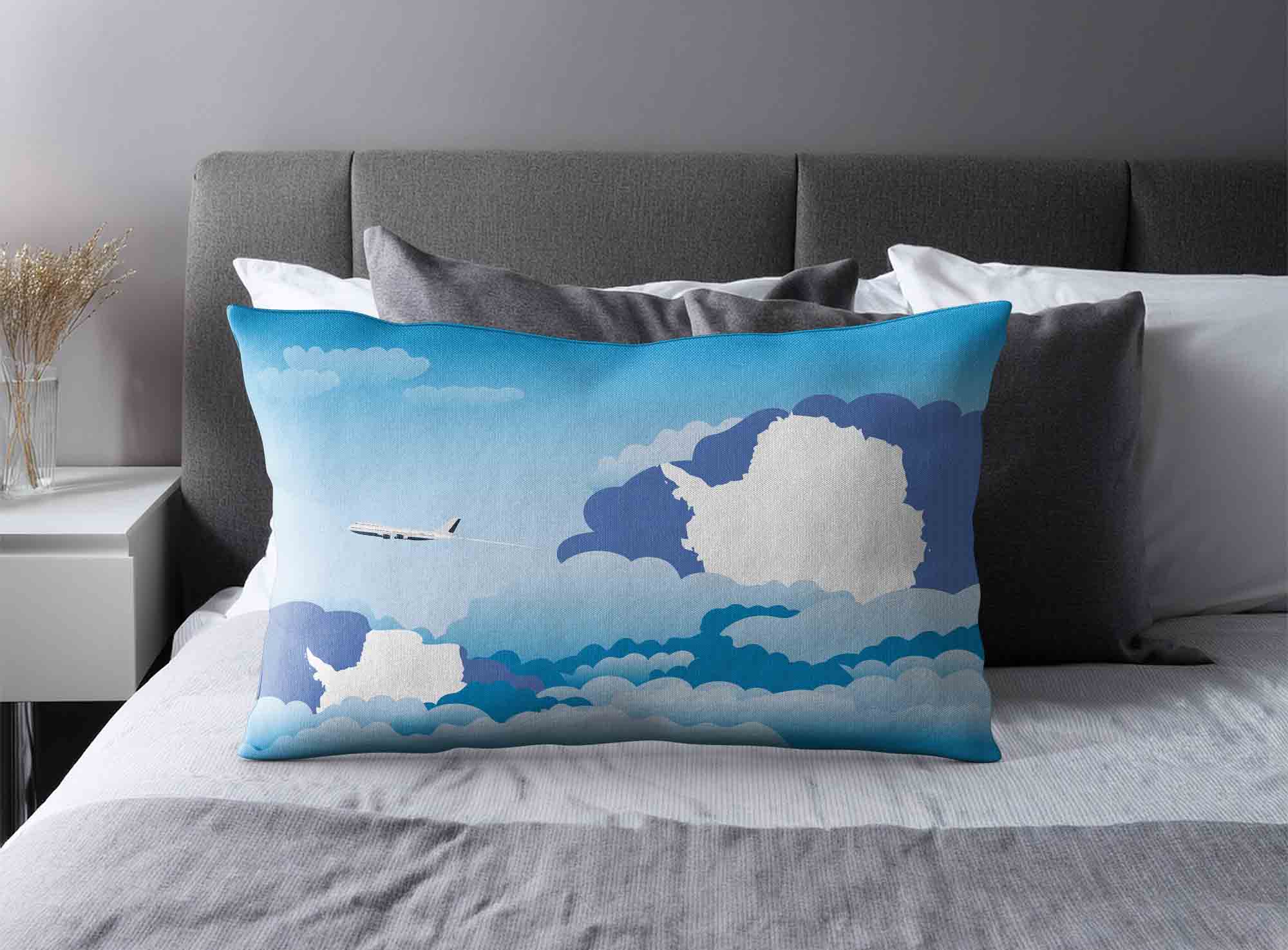 Antarctica World Airplane Day Clouds Square & Rectangle Pillow Cases | Aviation Sky Travel Decorative Throw Pillow Covers image 2