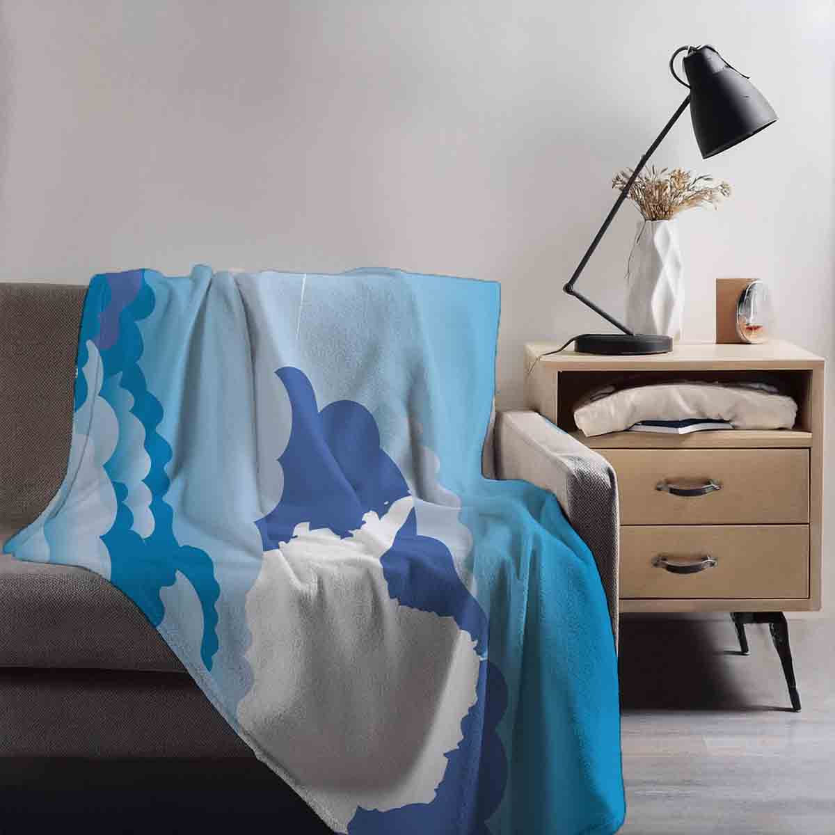 Antarctica Day Clouds Blanket Throw