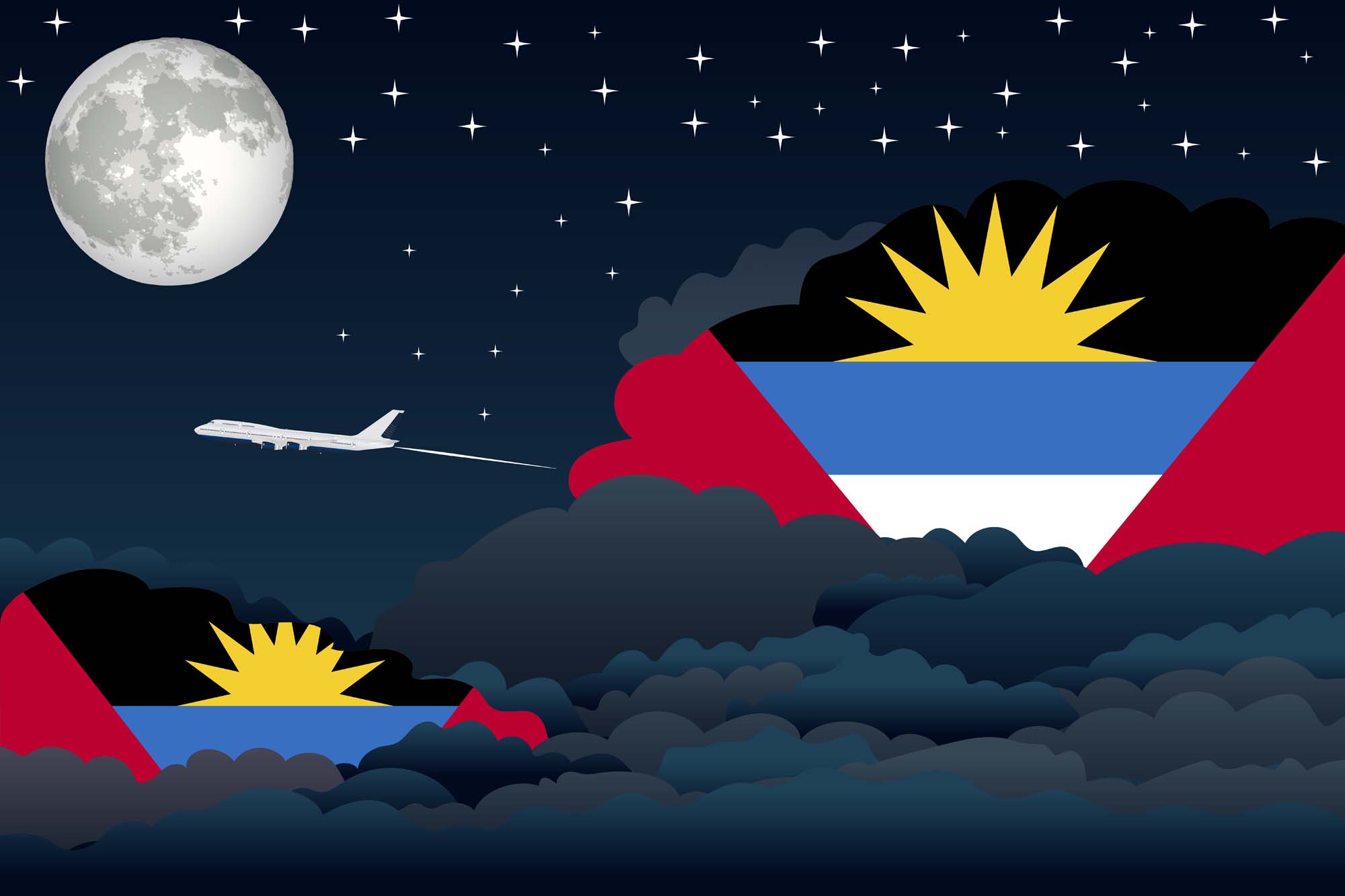 Antigua Case and Barbuda Night Clouds Blanket Throw image 2