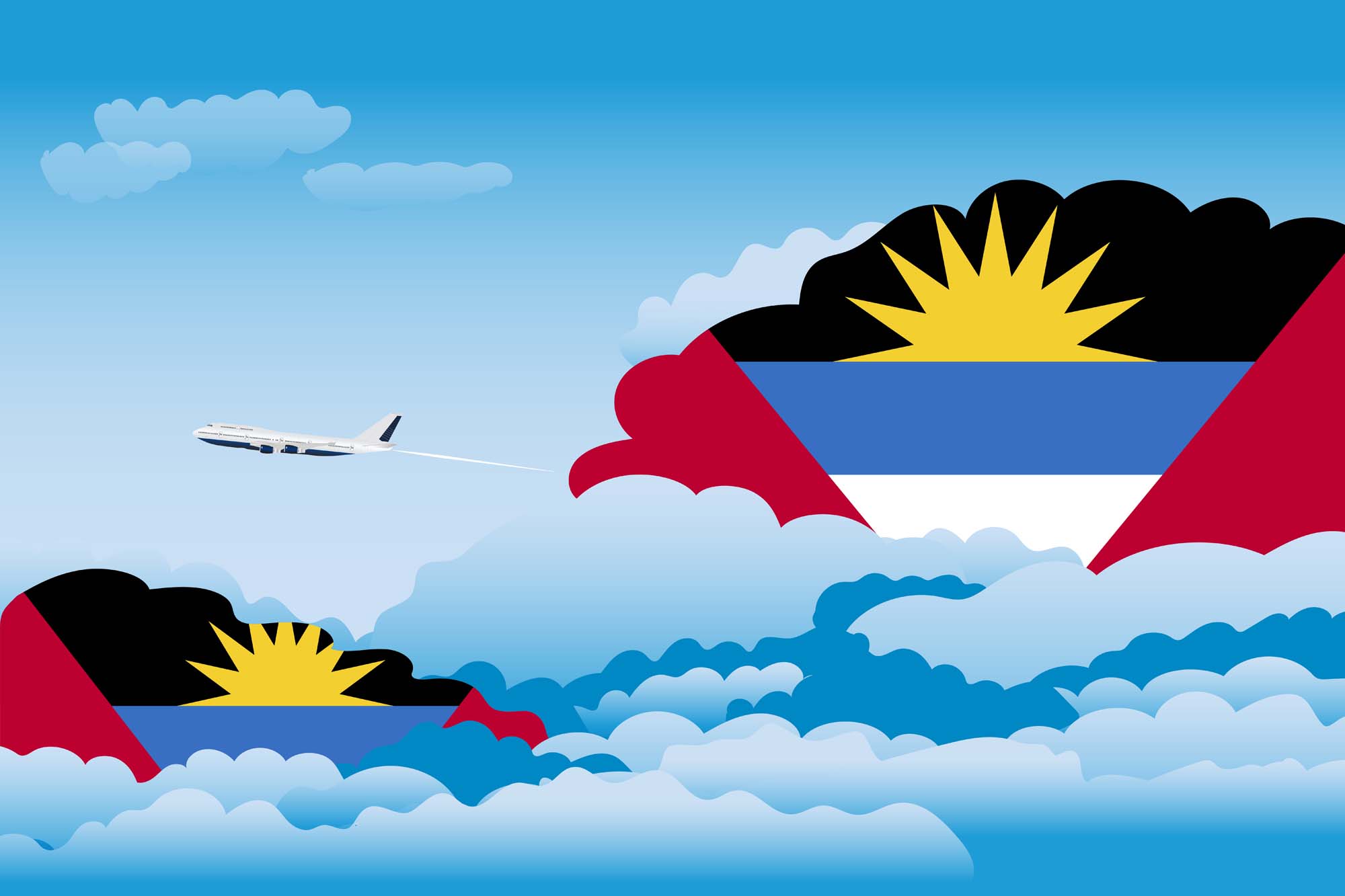Antigua Case and Barbuda Day Clouds Blanket Throw image 2