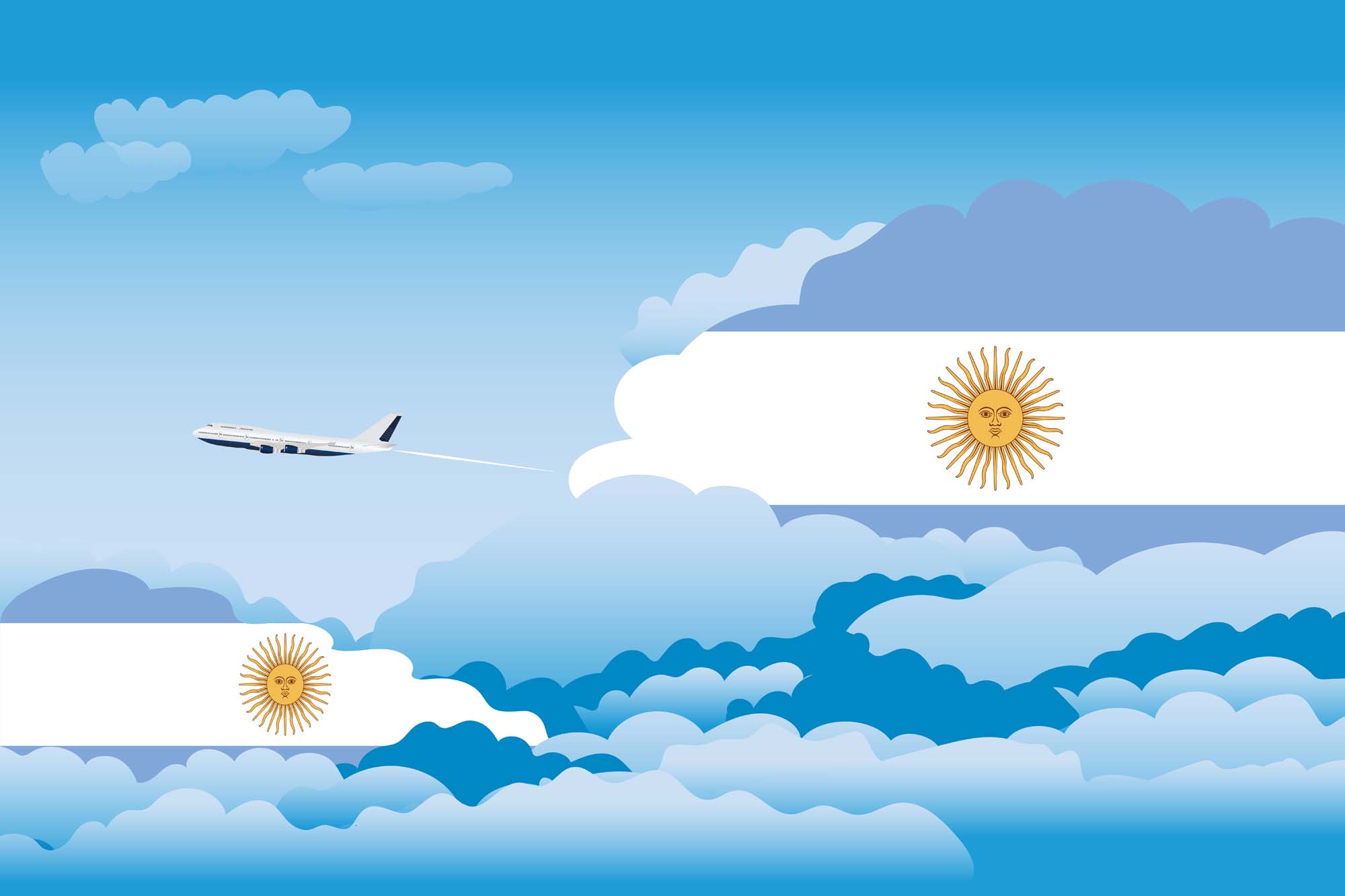 Argentina Day Clouds Blanket Throw image 2