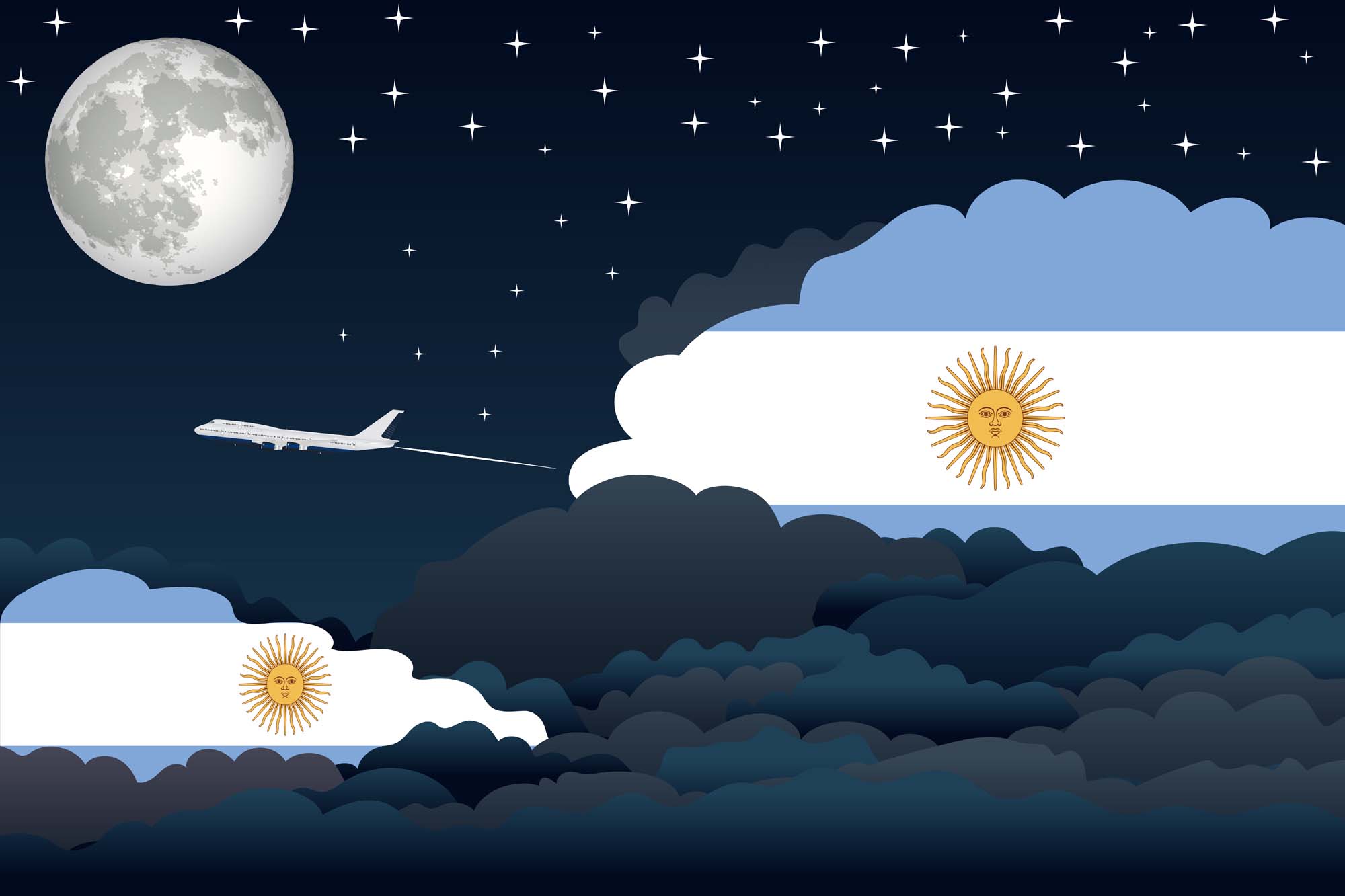Argentina Night Clouds Blanket Throw image 2