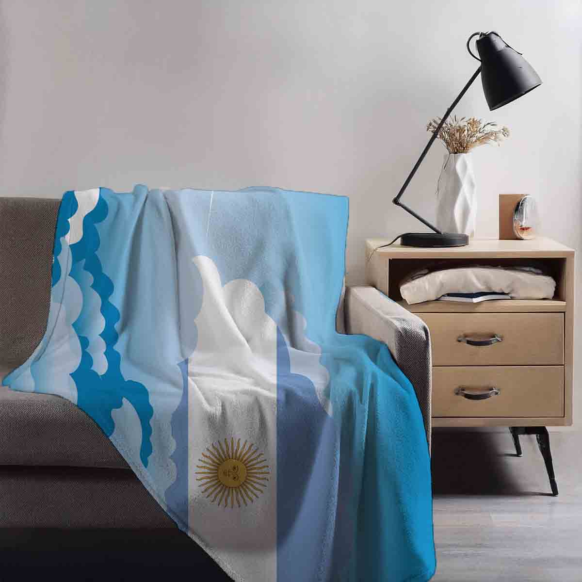 Argentina Day Clouds Blanket Throw